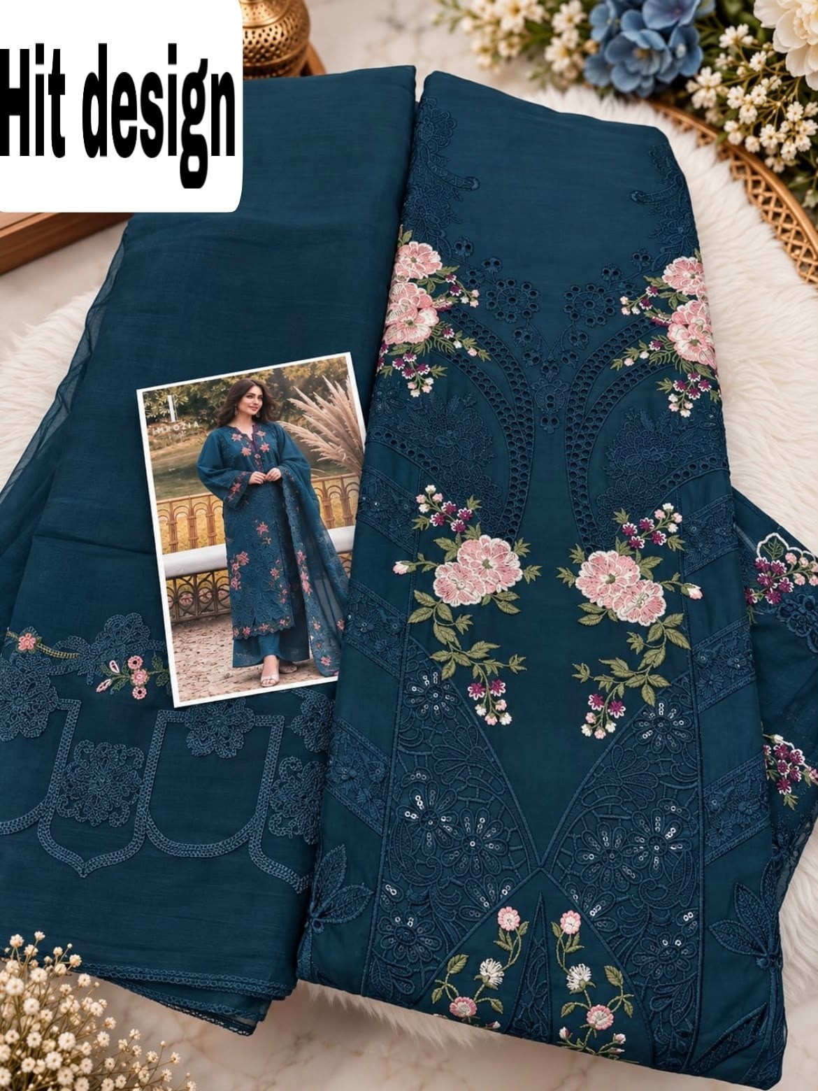 IMROZIA STUDIO | 509 (AB) | Cambric Cotton Embroidered Collection