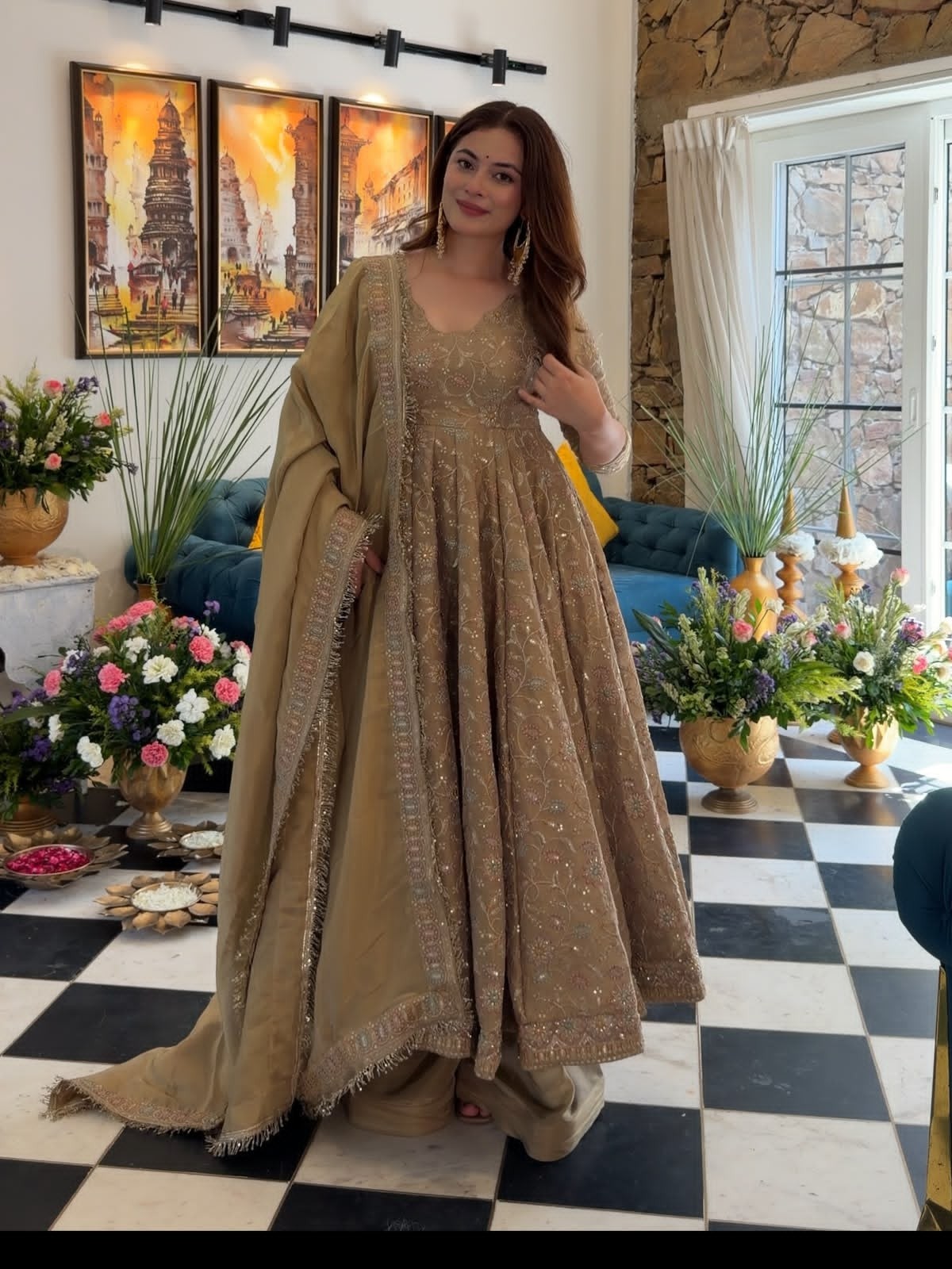 SR-1726 | Fendy Crush Heavy Embroidered Designer Gown Collection