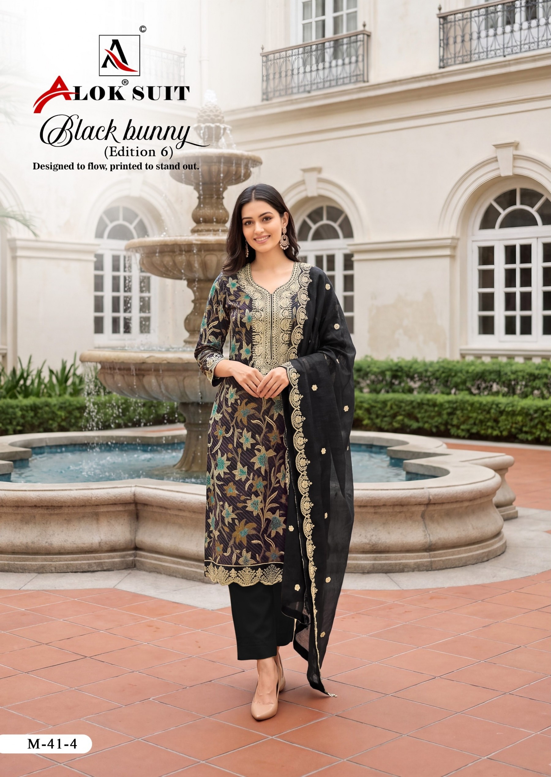 ALOK SUIT | BLACK BUNNY-6 | Premium Designer Collection