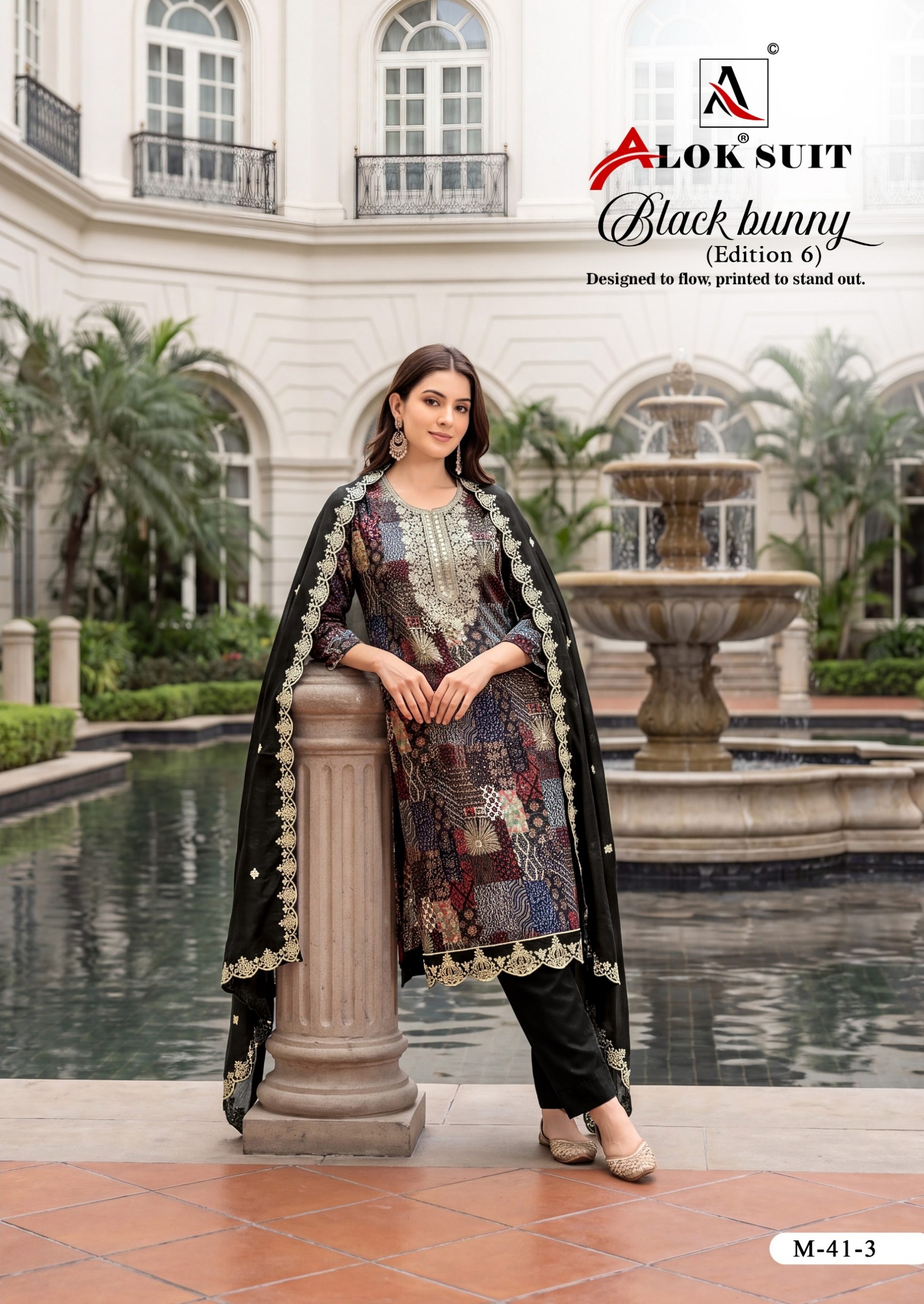 ALOK SUIT | BLACK BUNNY-6 | Premium Designer Collection