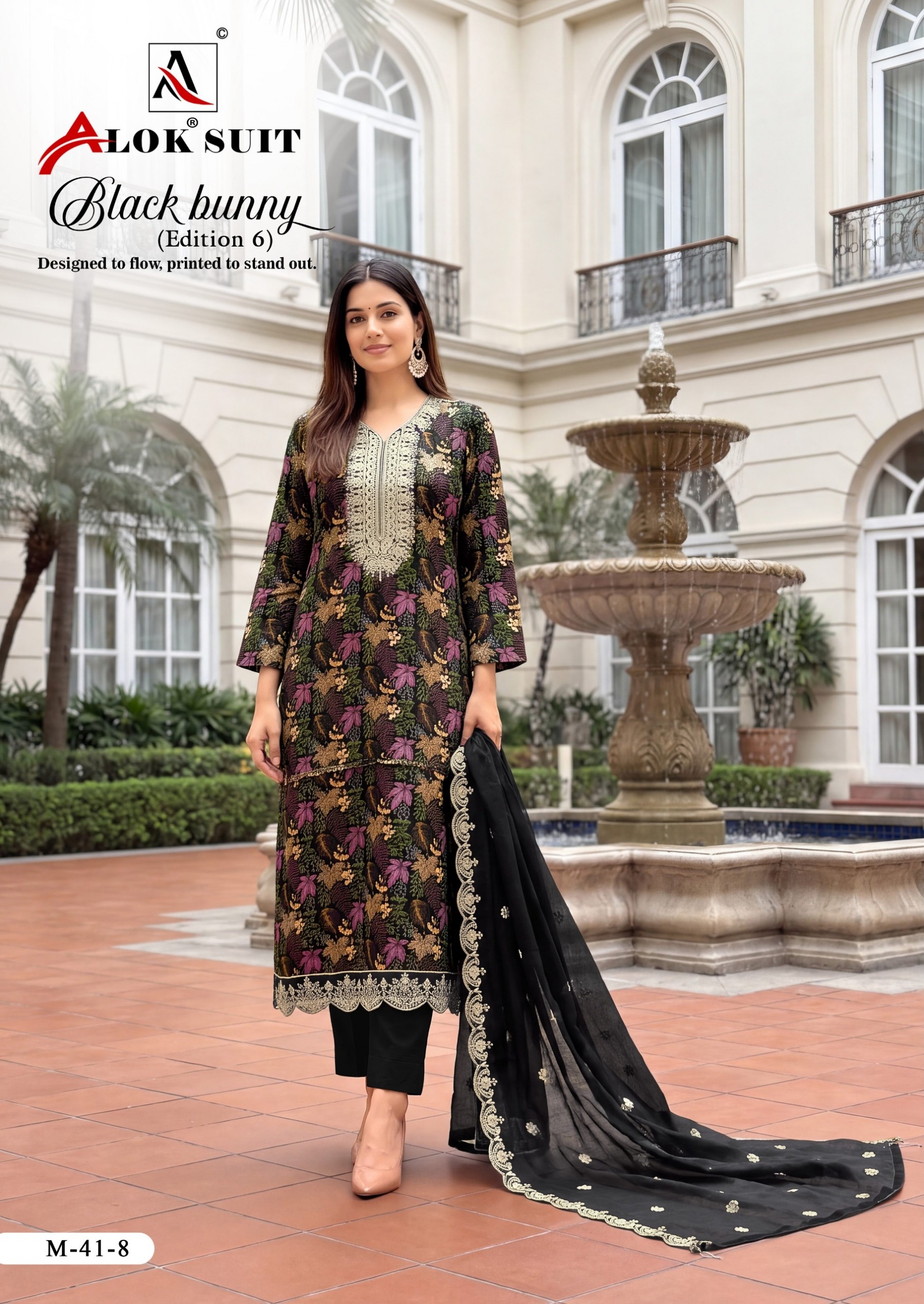 ALOK SUIT | BLACK BUNNY-6 | Premium Designer Collection