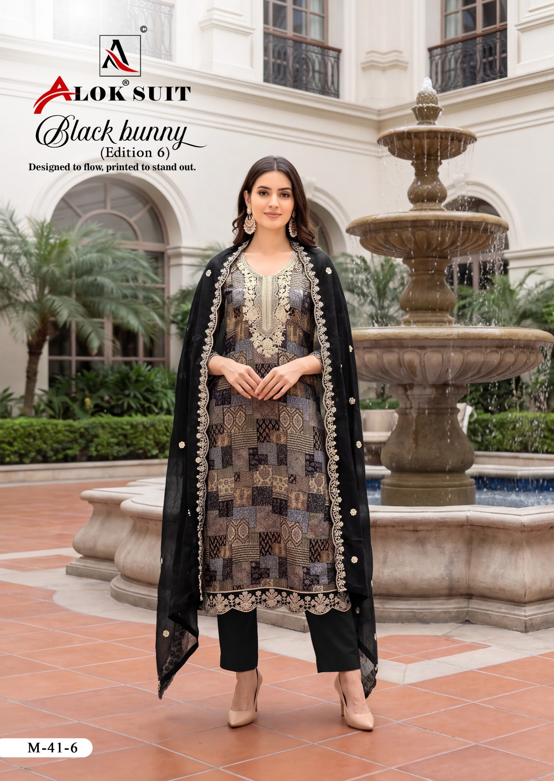 ALOK SUIT | BLACK BUNNY-6 | Premium Designer Collection