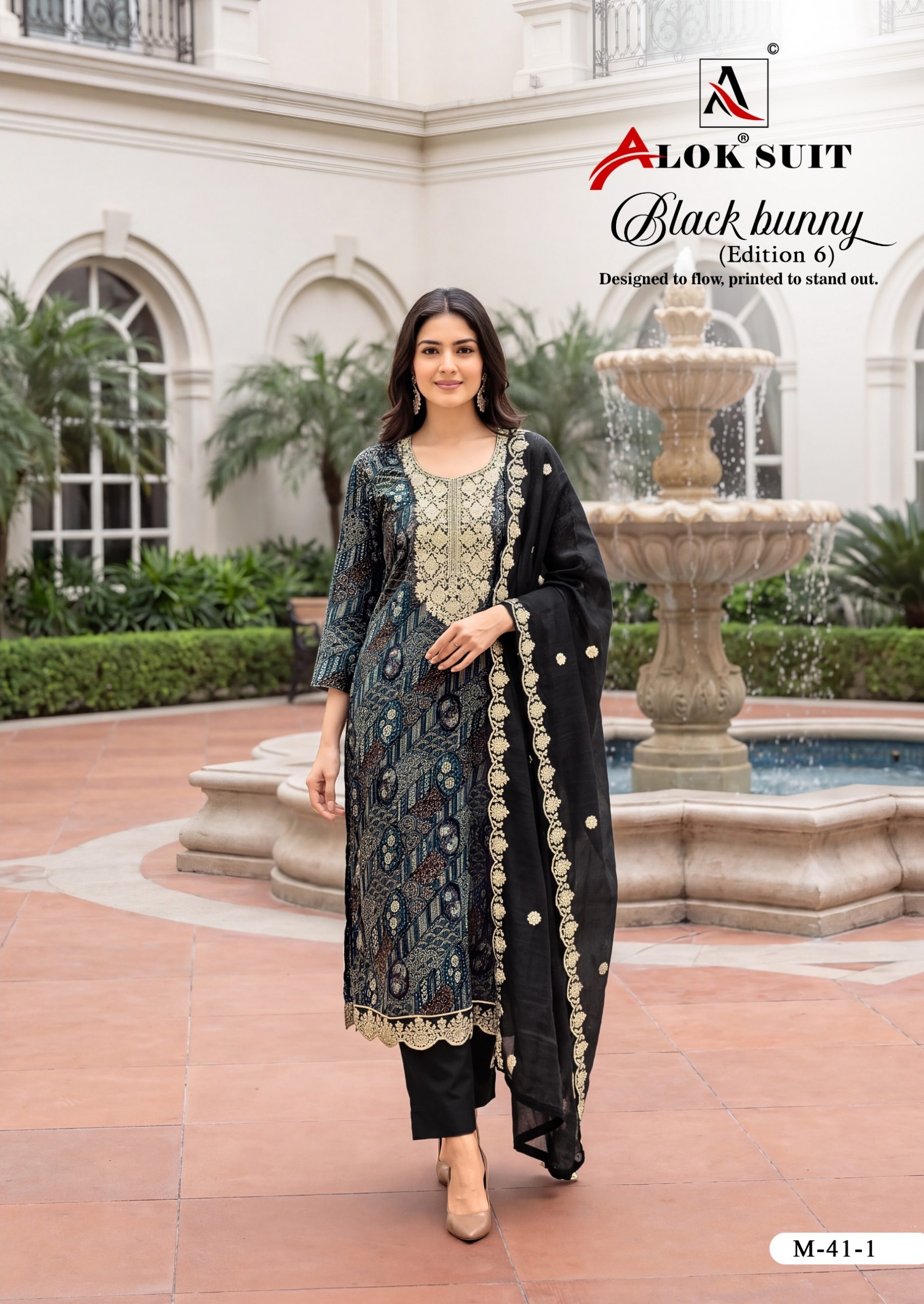 ALOK SUIT | BLACK BUNNY-6 | Premium Designer Collection