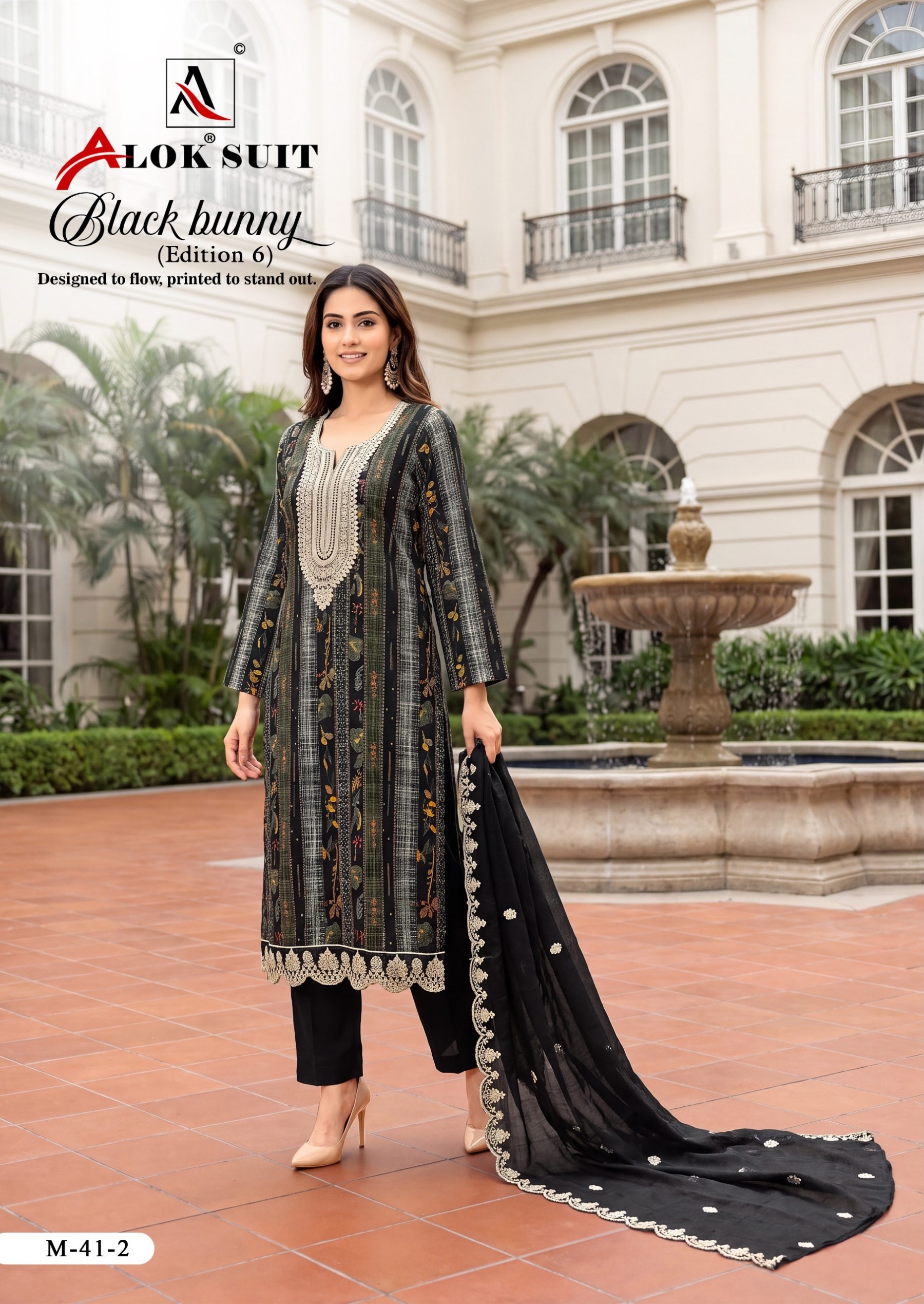 ALOK SUIT | BLACK BUNNY-6 | Premium Designer Collection