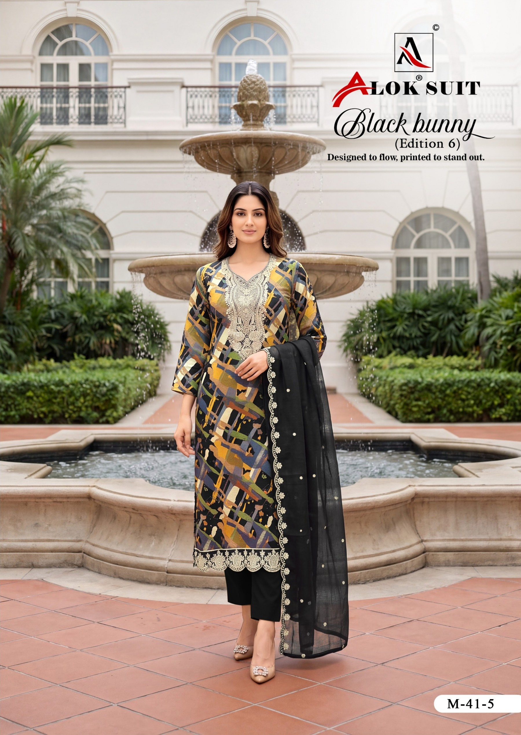 ALOK SUIT | BLACK BUNNY-6 | Premium Designer Collection