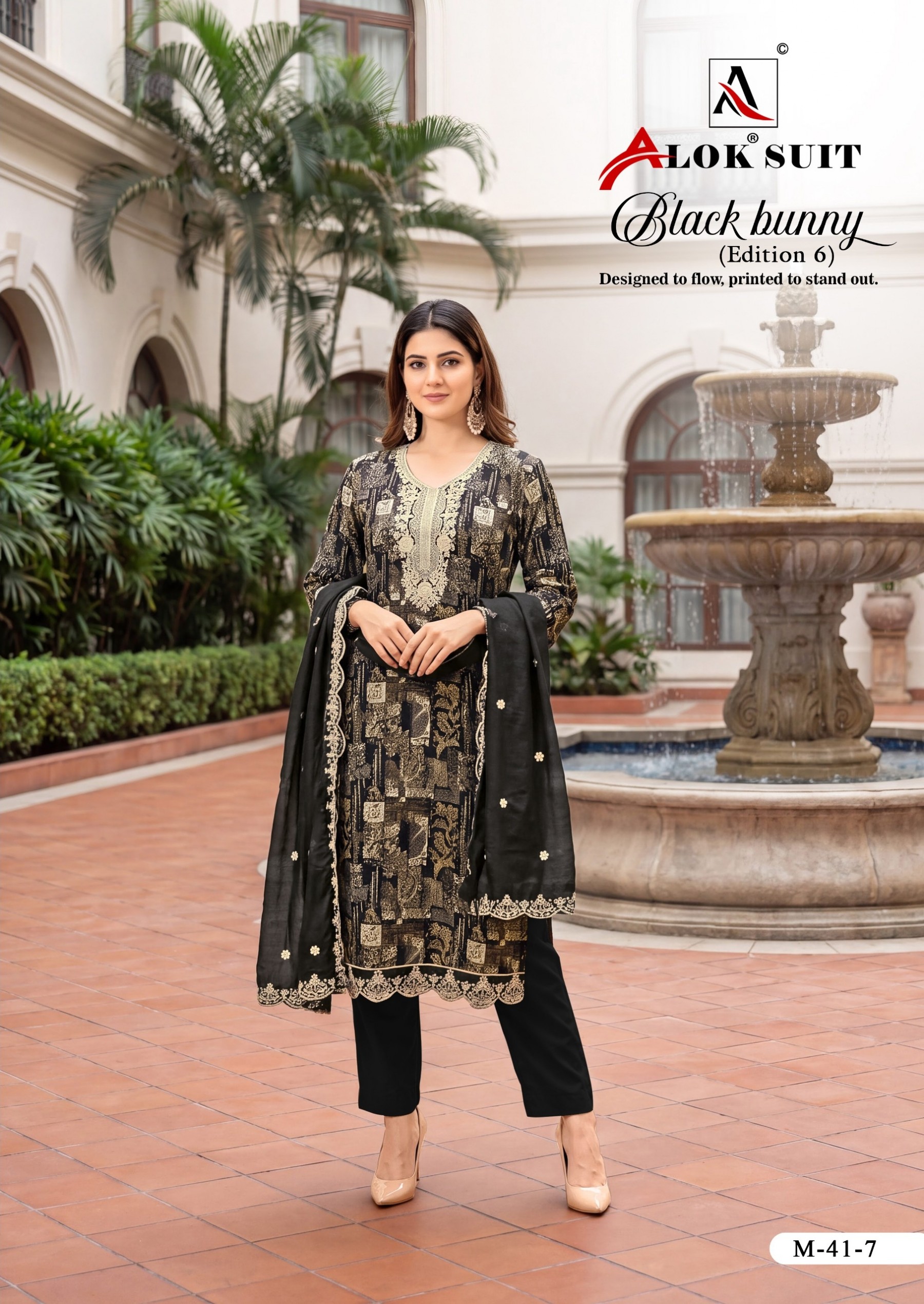 ALOK SUIT | BLACK BUNNY-6 | Premium Designer Collection