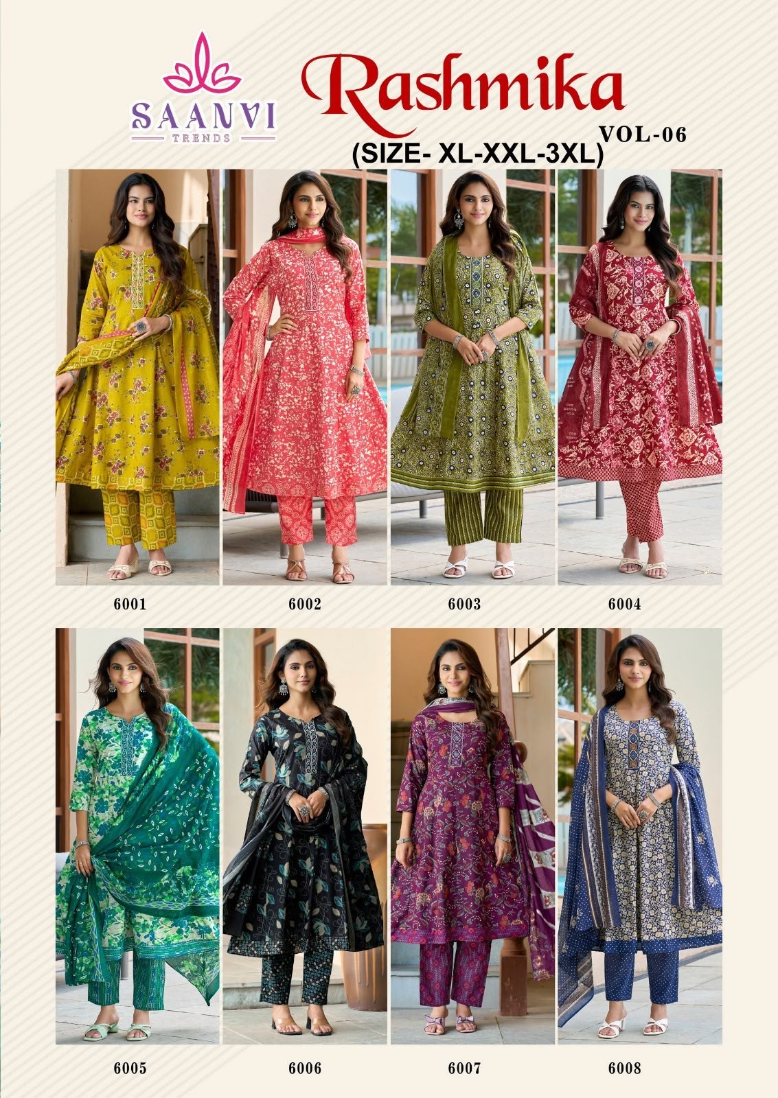 SAANVI TRENDS | RASHMIKA VOL-6 | Ready-Made Cotton Anarkali Collection