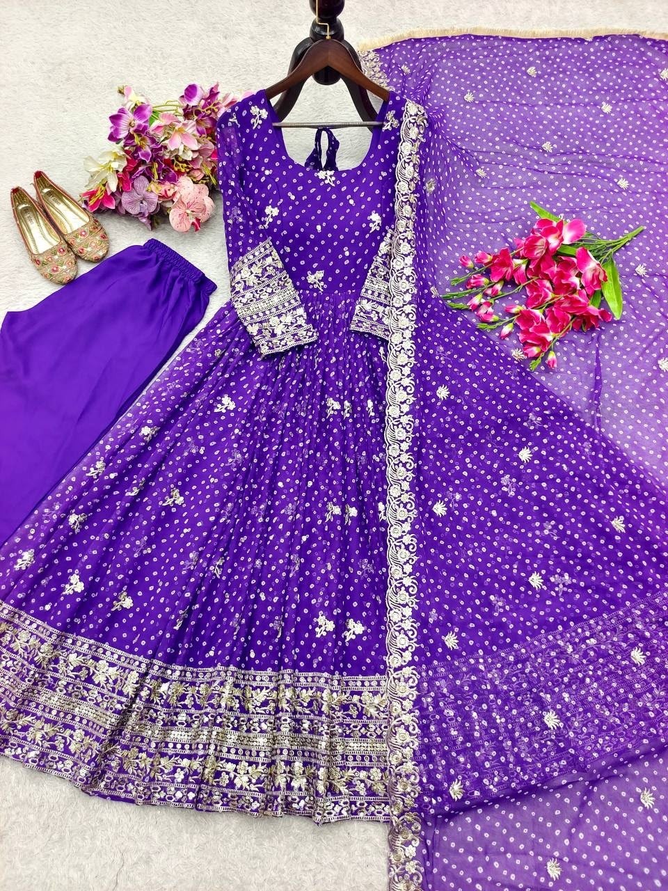 WW-1283 | Bhandhani Print Sequence Embroidered Designer Collection