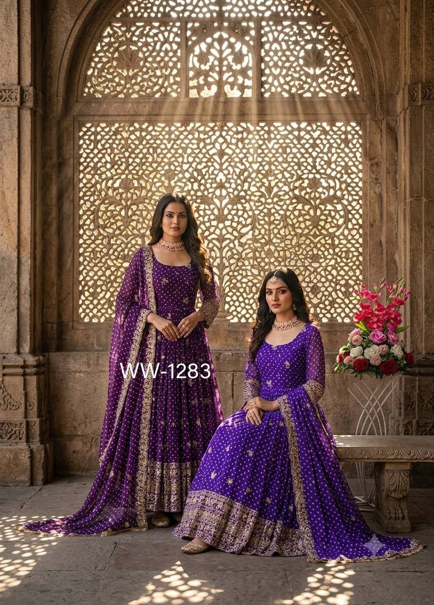 WW-1283 | Bhandhani Print Sequence Embroidered Designer Collection