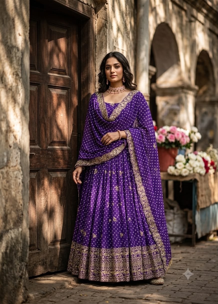 WW-1283 | Bhandhani Print Sequence Embroidered Designer Collection