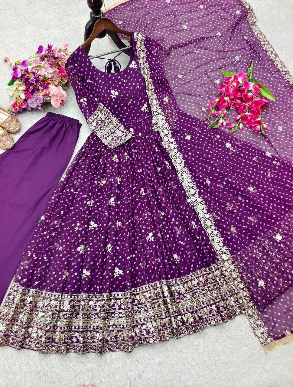 WW-1283 | Bhandhani Print Sequence Embroidered Designer Collection