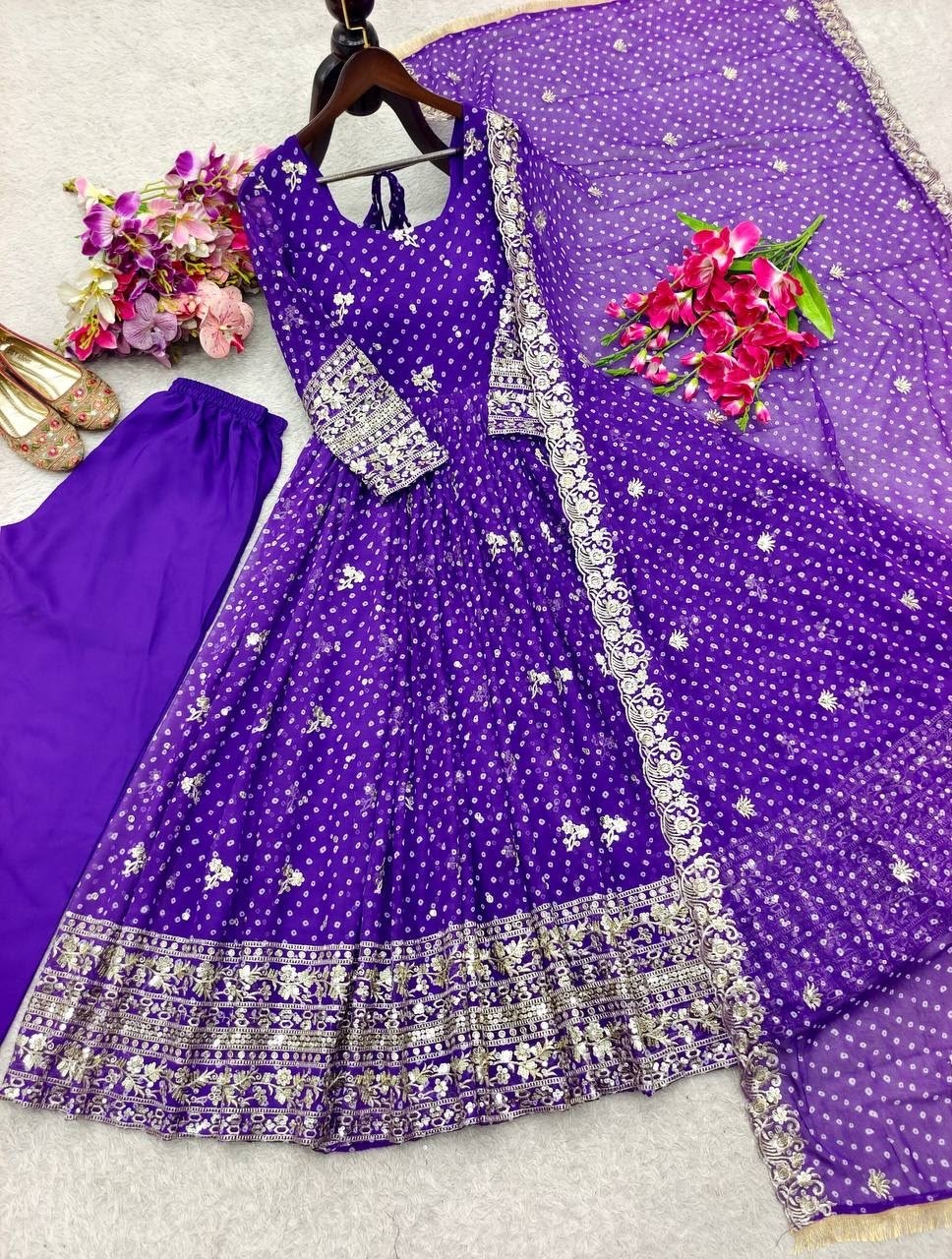 WW-1283 | Bhandhani Print Sequence Embroidered Designer Collection