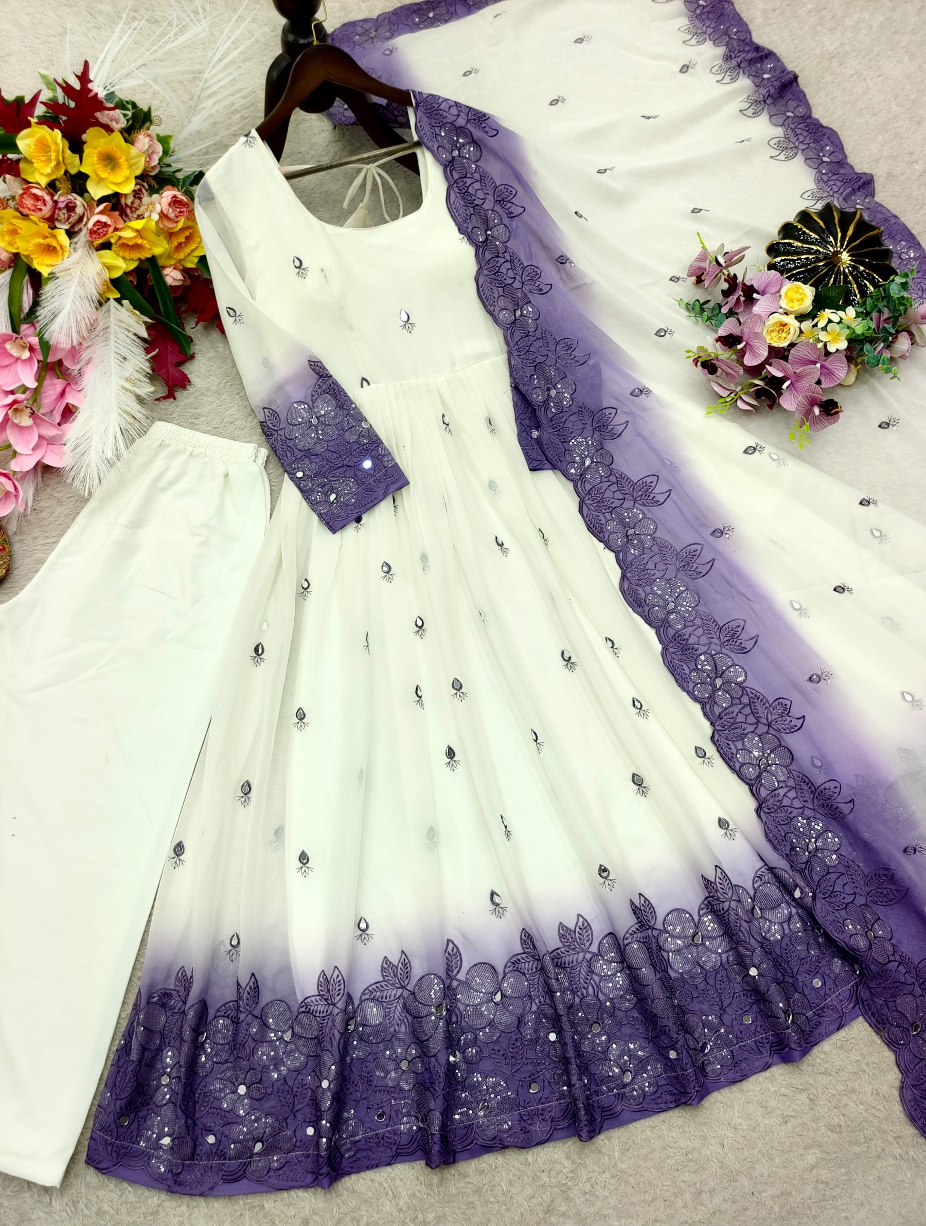 FD-807 | Star Georgette Real Mirror & Sequence Embroidery Collection