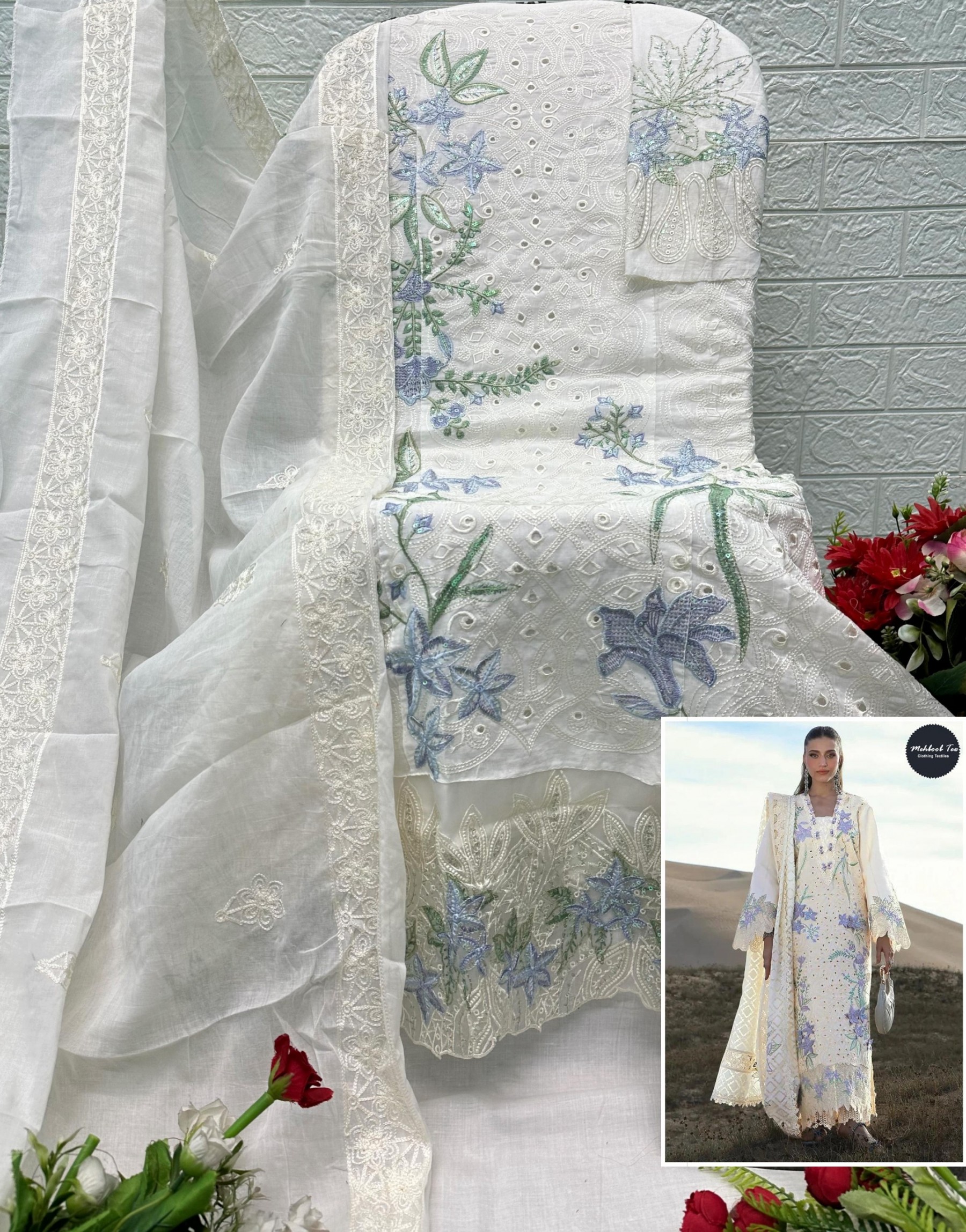 MEHBOOB TEX | Rangrasiya Lawn Vol-2 | Cotton Embroidery Collection