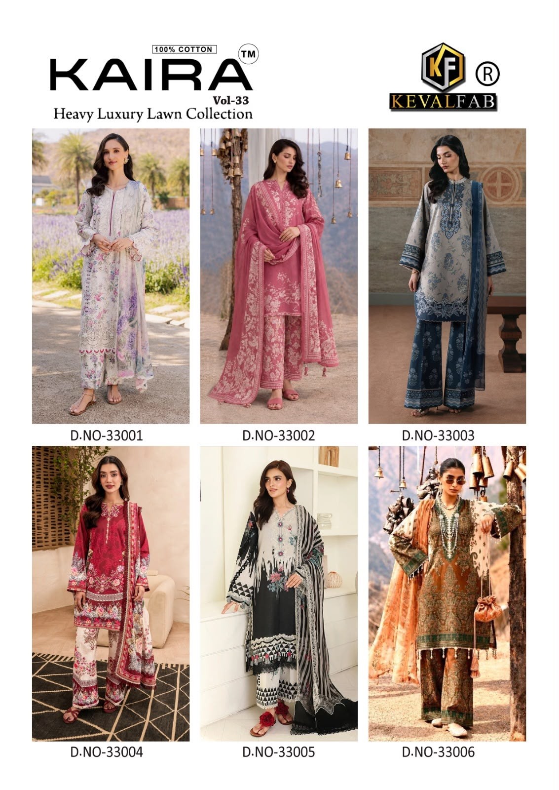 KEVAL FAB | KAIRA VOL 33 | Heavy Lawn Cotton Printed Collection