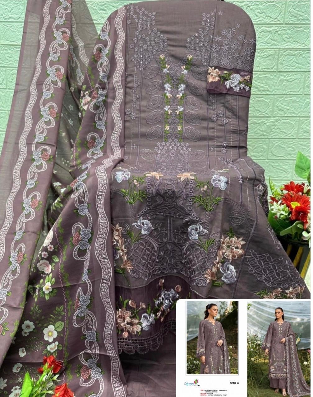 SANIYA TRENDZ | 7218 | Cotton Chikankari Embroidery Collection