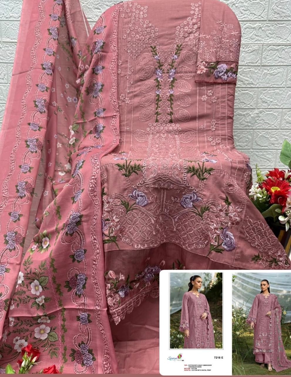 SANIYA TRENDZ | 7218 | Cotton Chikankari Embroidery Collection