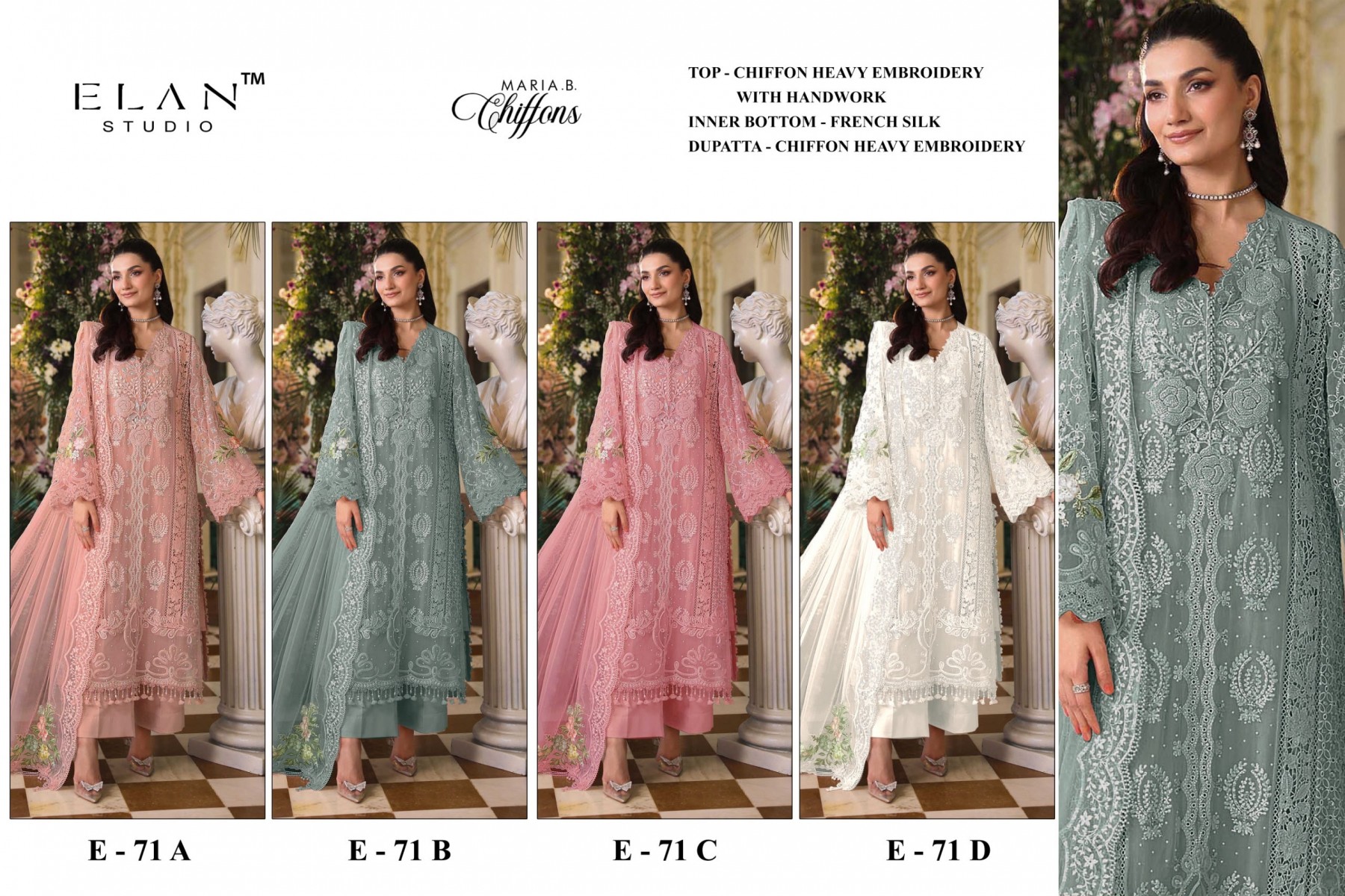 ELAN STUDIO | MARIA.B Chiffons E-71 | Heavy Embroidery Collection