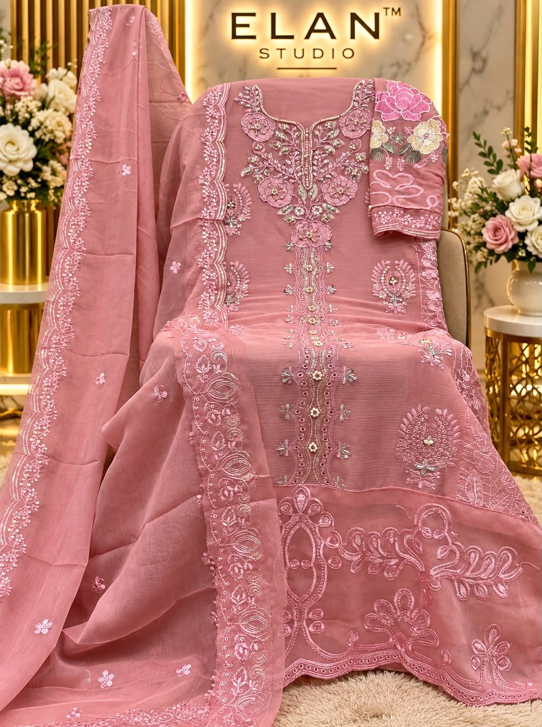 ELAN STUDIO | MARIA.B Chiffons E-71 | Heavy Embroidery Collection