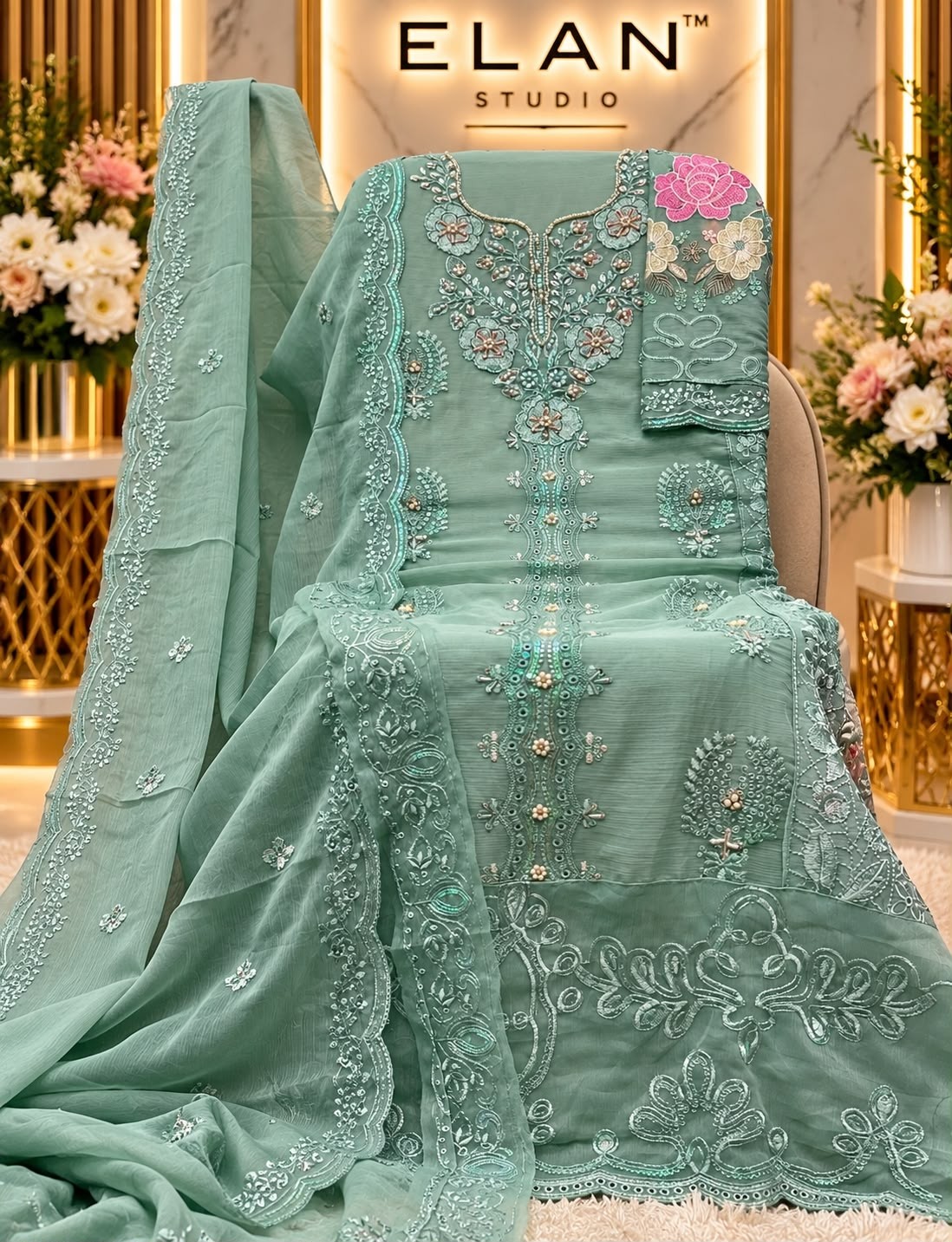 ELAN STUDIO | MARIA.B Chiffons E-71 | Heavy Embroidery Collection