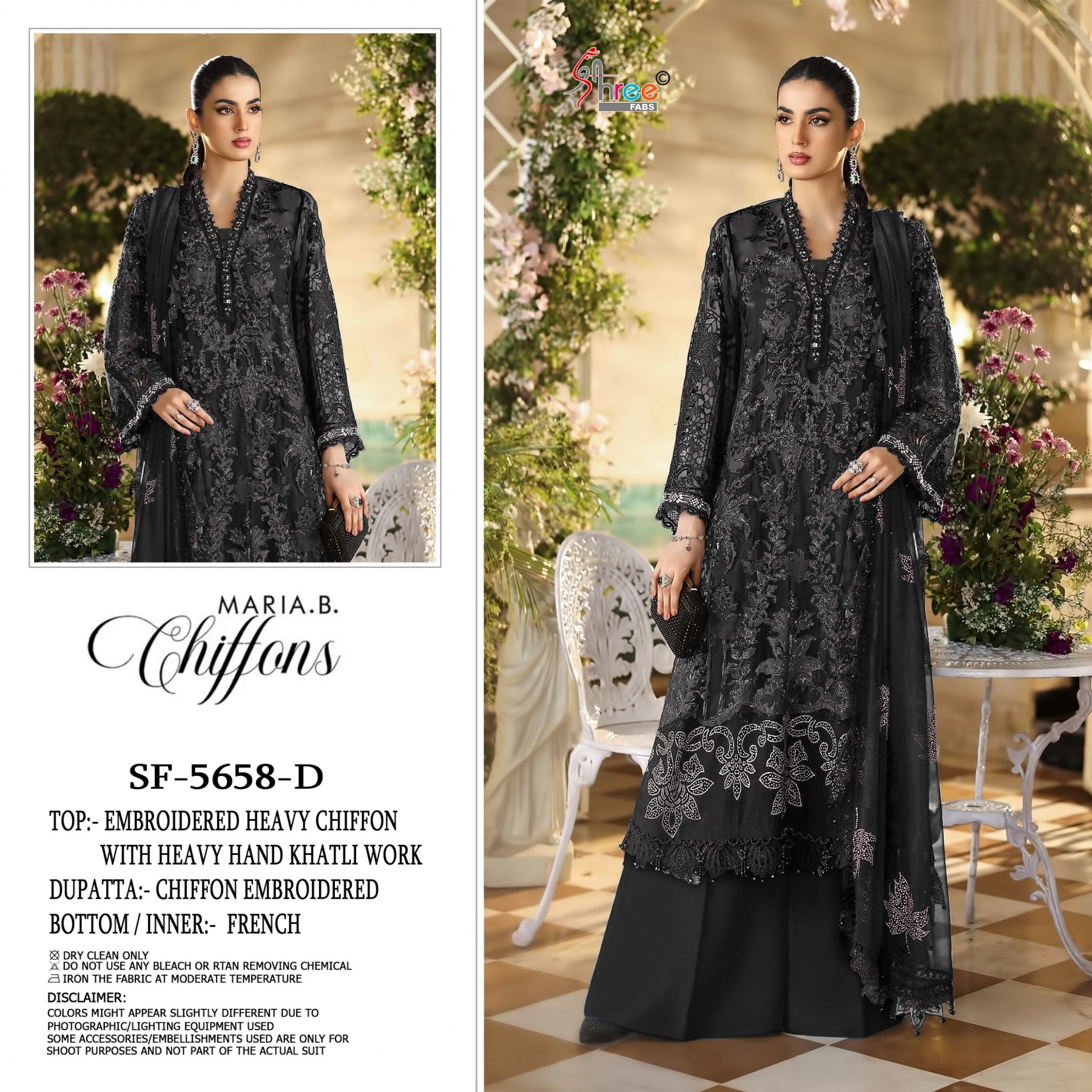 SHREE FABS | SF-5658 | Heavy Chiffon Hand Khatli Embroidery Collection