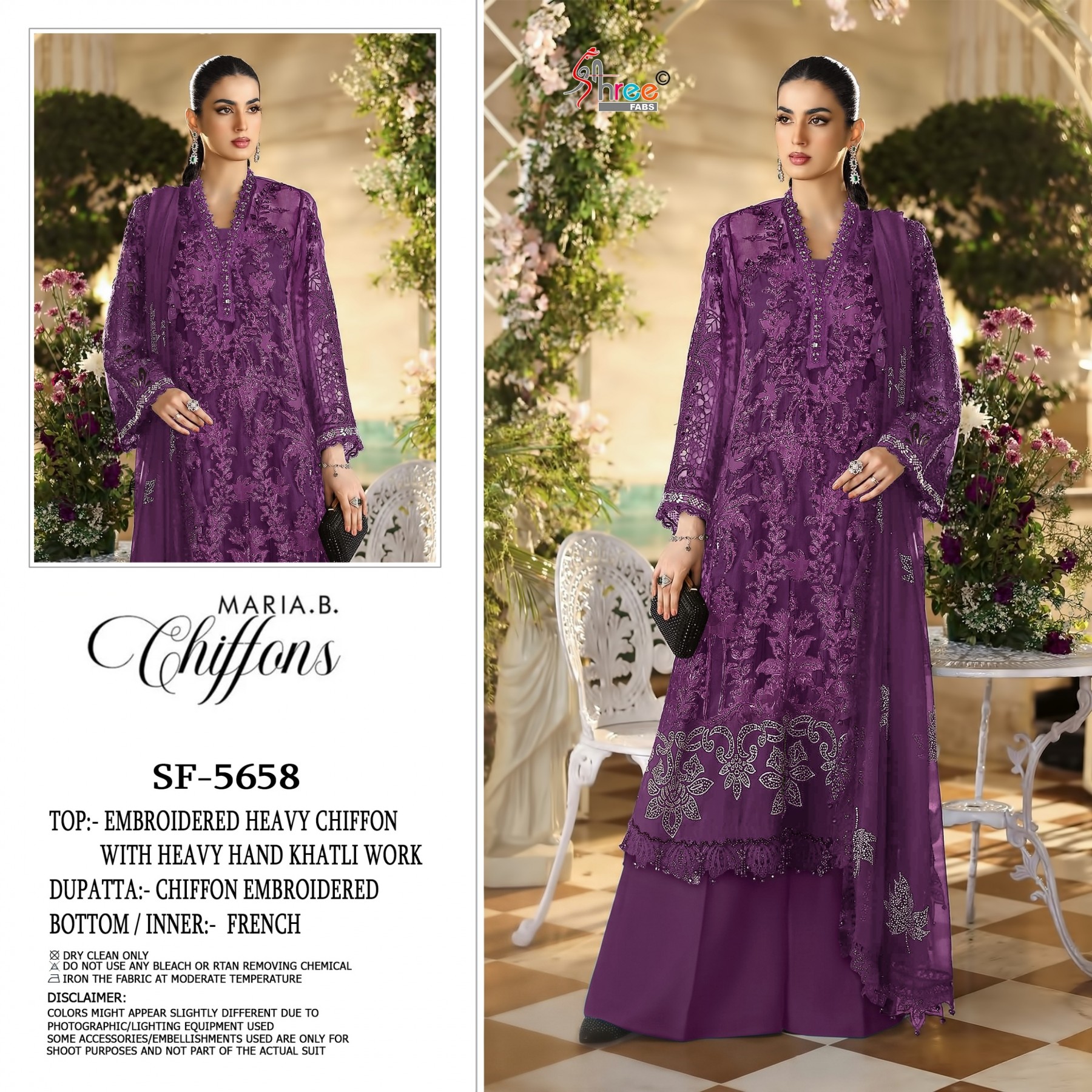 SHREE FABS | SF-5658 | Heavy Chiffon Hand Khatli Embroidery Collection