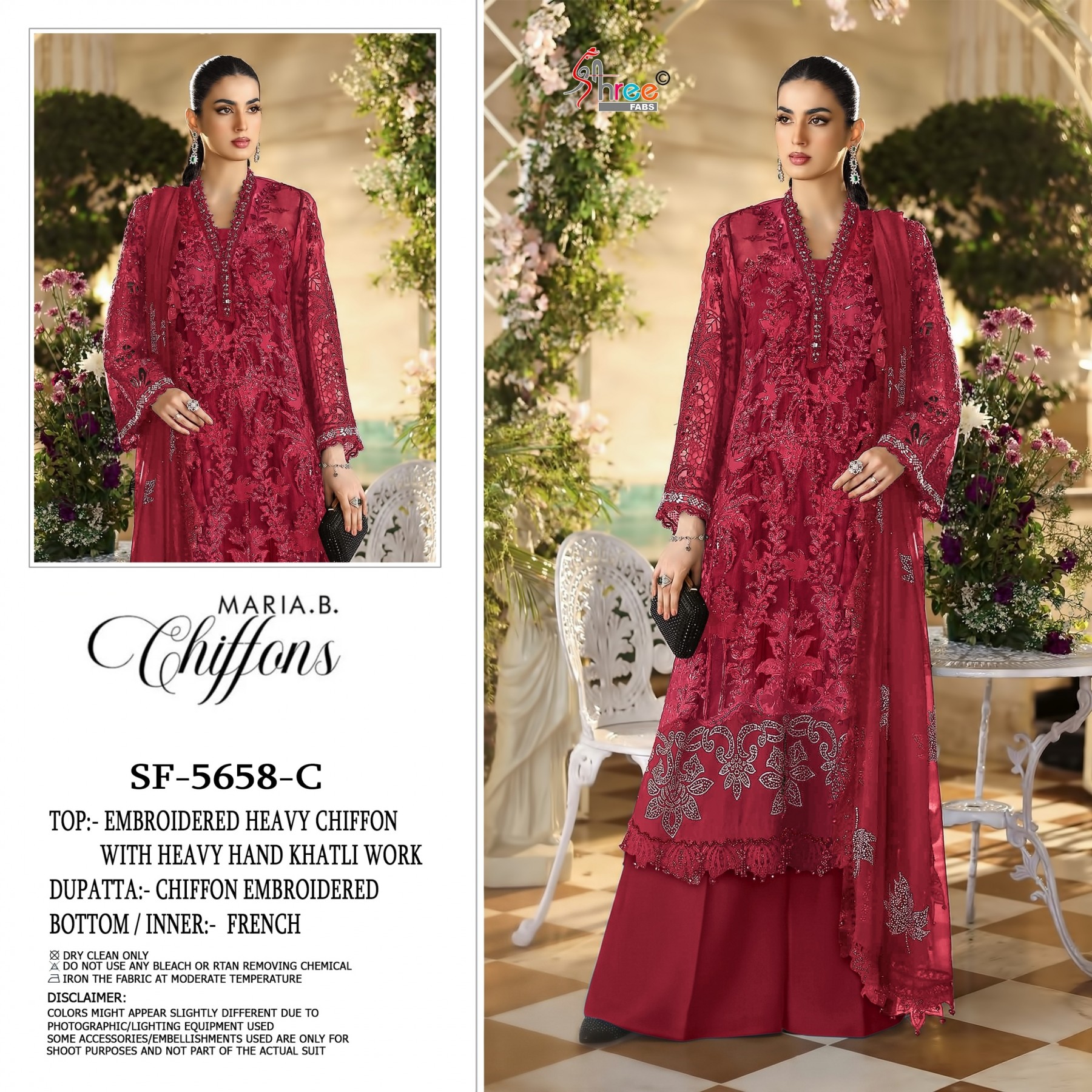 SHREE FABS | SF-5658 | Heavy Chiffon Hand Khatli Embroidery Collection