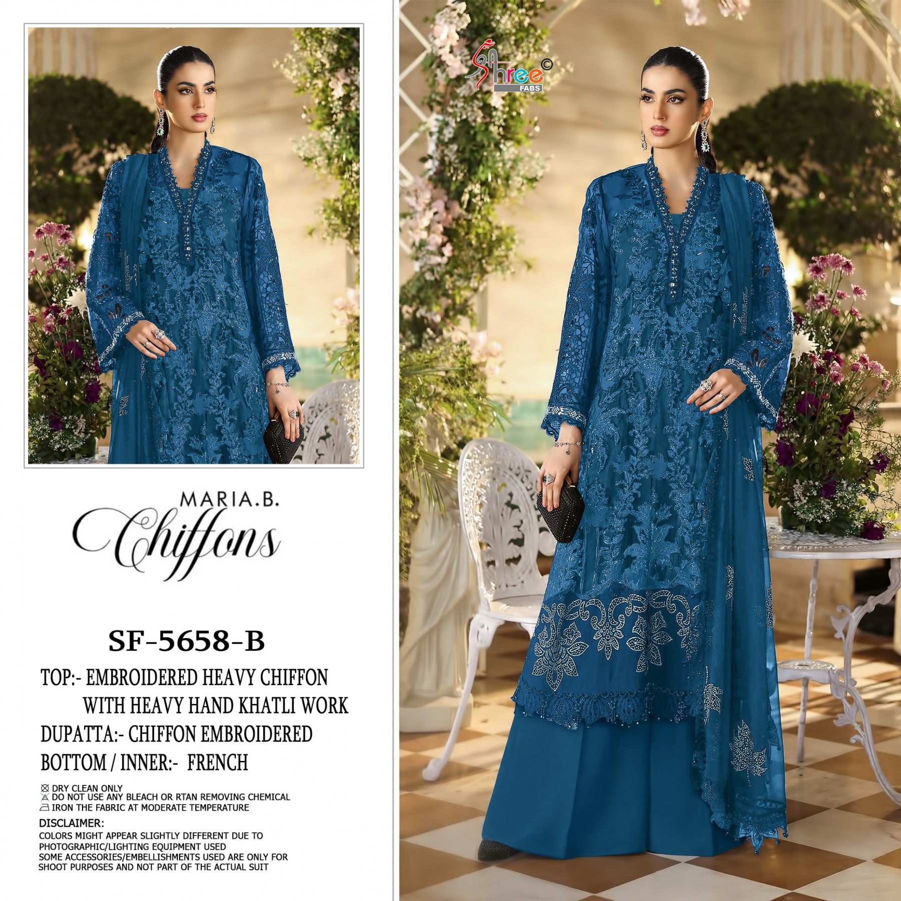 SHREE FABS | SF-5658 | Heavy Chiffon Hand Khatli Embroidery Collection