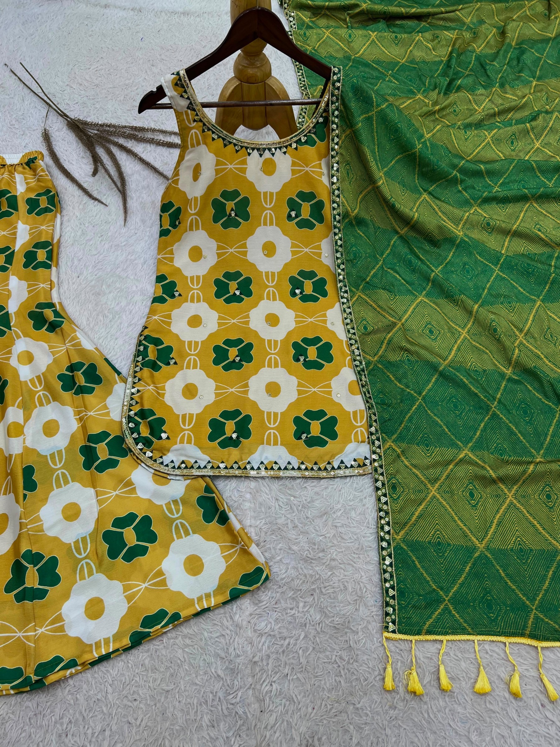 JD-647 | Pure Chinon Silk Digital Print Embroidery Sequence Collection