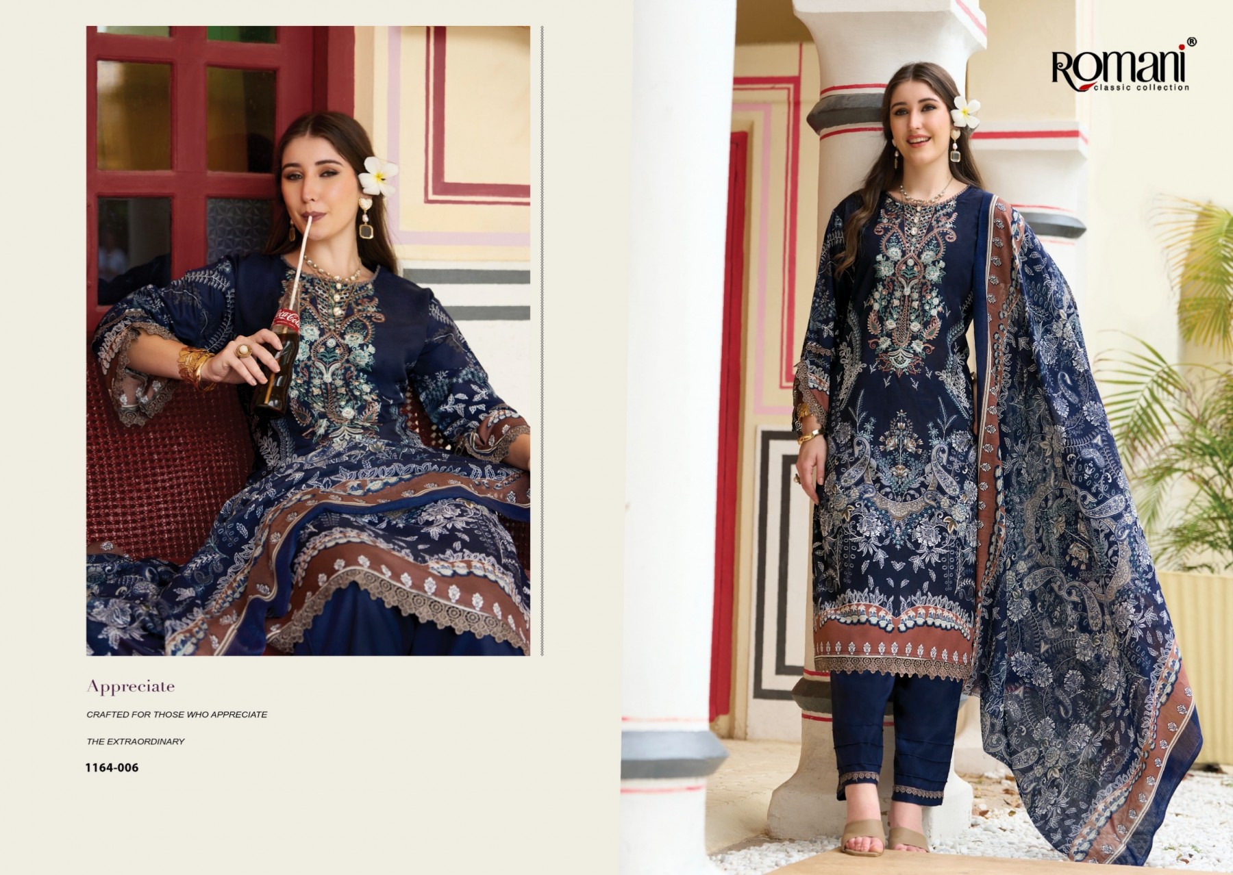ROMANI | AARZU VOL-37 | Premium Soft Cotton Heavy Embroidery Festive Collection