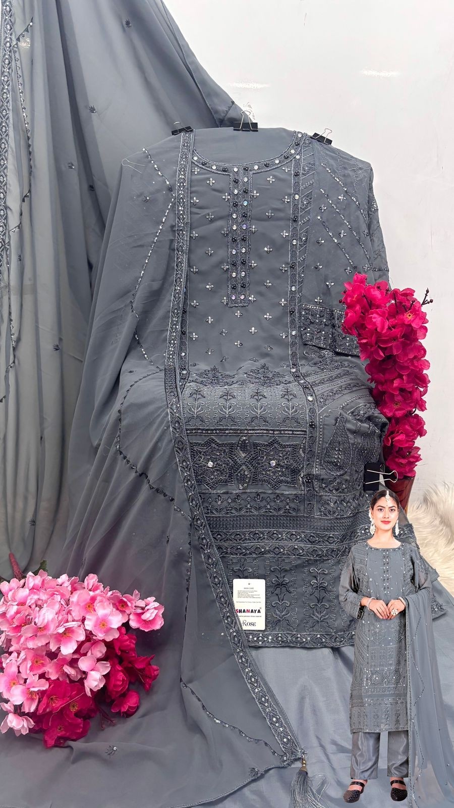 SHANAYA by SF | ROSE HAND CRAFT S-218 | Heavy Embroidery & Hand Khatali Collection