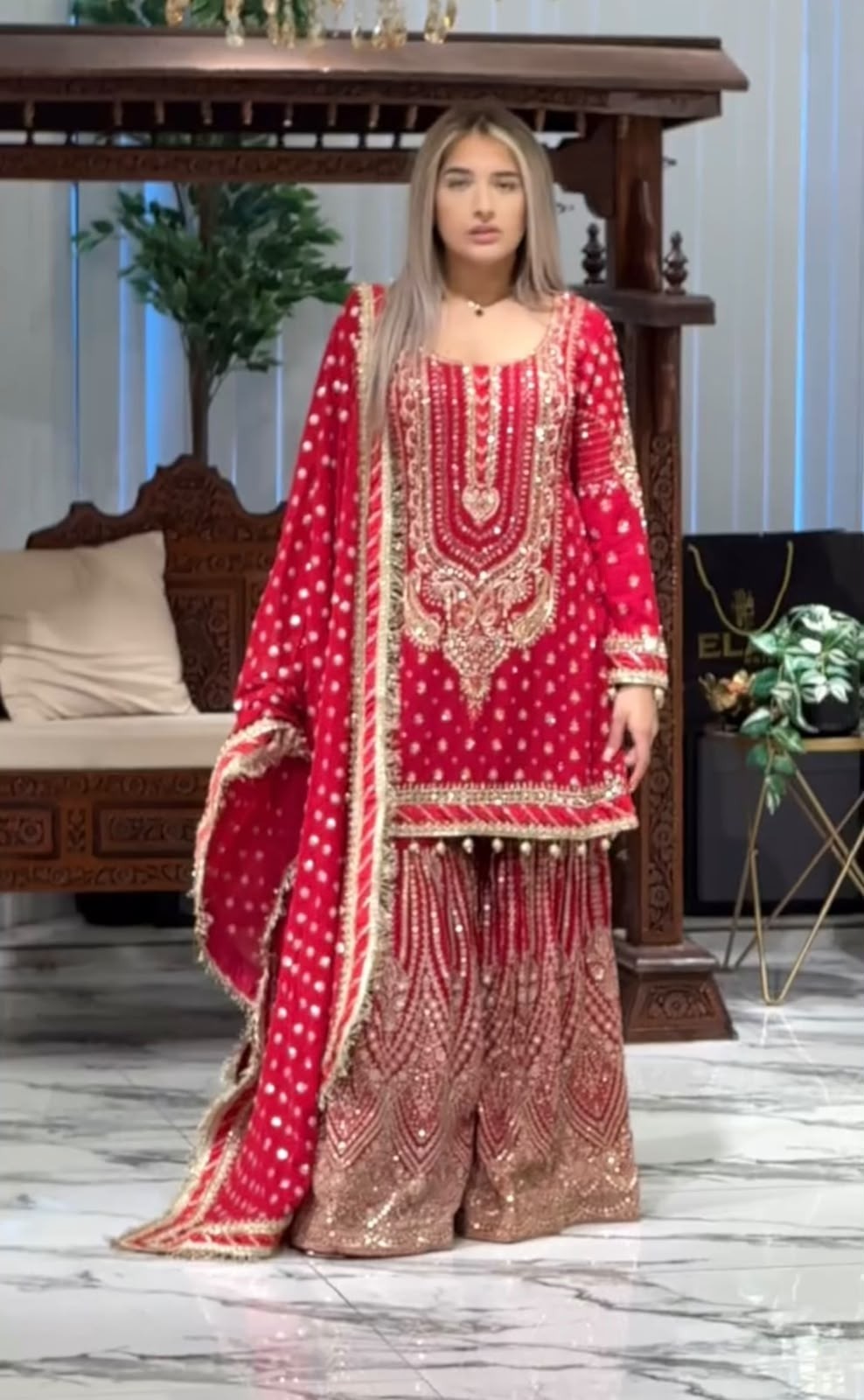 AD210 | Heavy Faux Georgette Embroidery 5 MM Sequence Designer Palazzo Collection