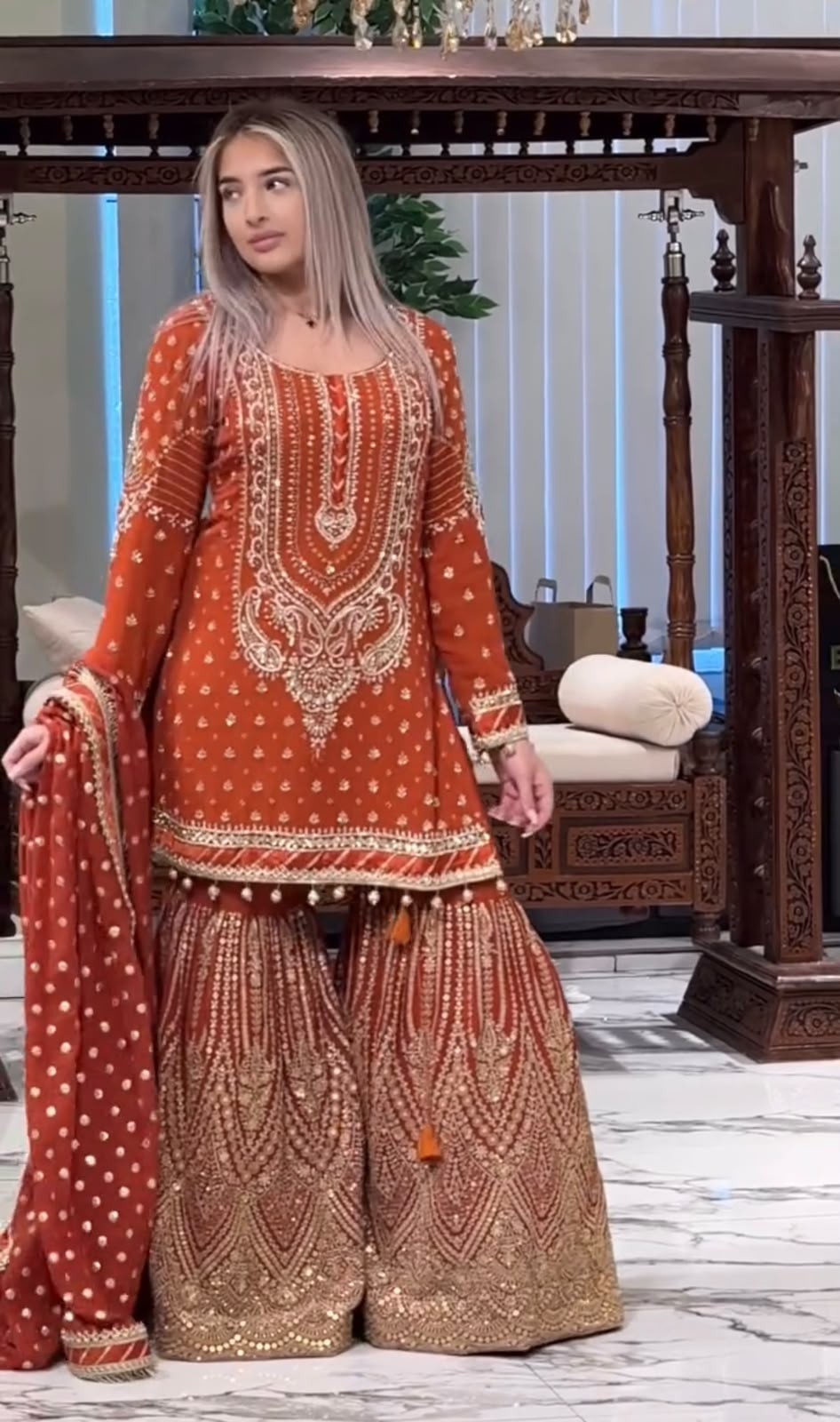AD210 | Heavy Faux Georgette Embroidery 5 MM Sequence Designer Palazzo Collection