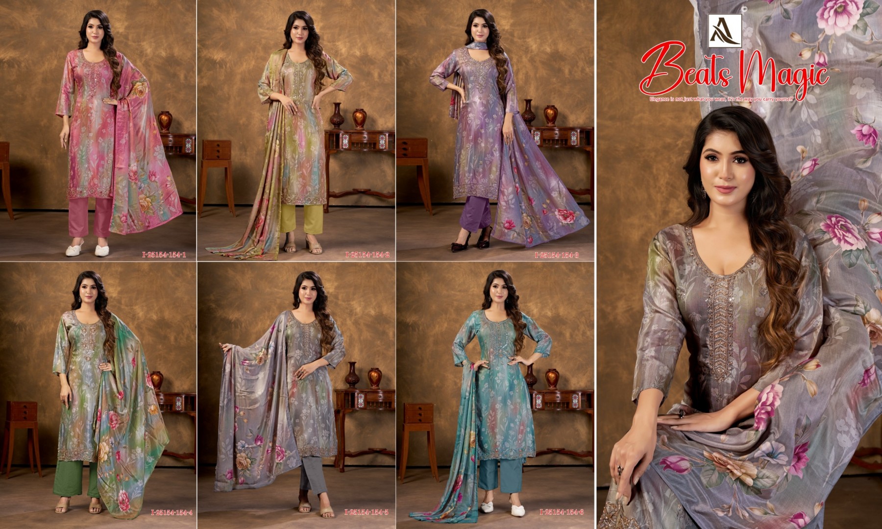 ALOK SUIT | BEATS MAGIC | Viscose Maslin Digital Print Fancy Beats Work Collection