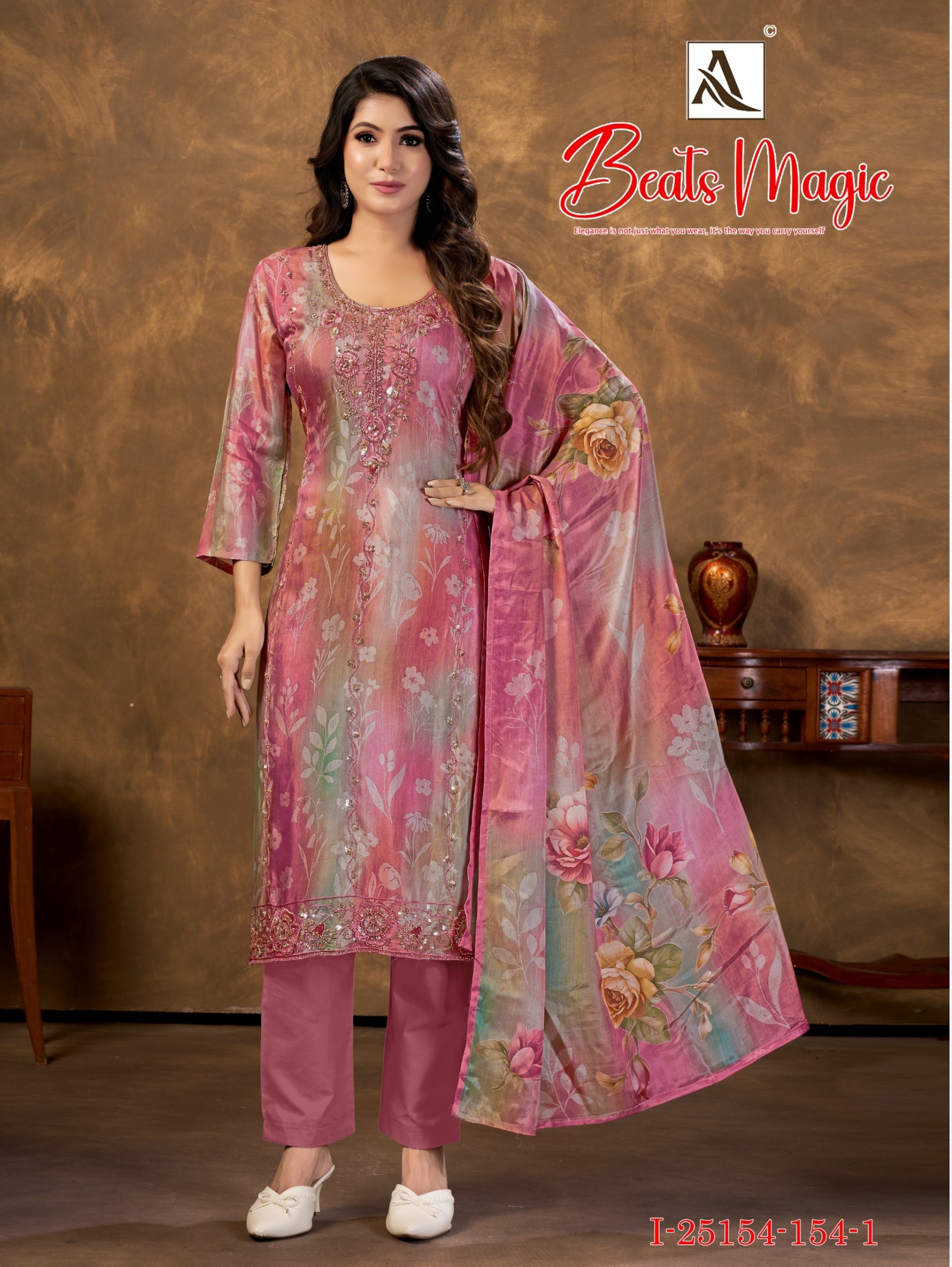ALOK SUIT | BEATS MAGIC | Viscose Maslin Digital Print Fancy Beats Work Collection