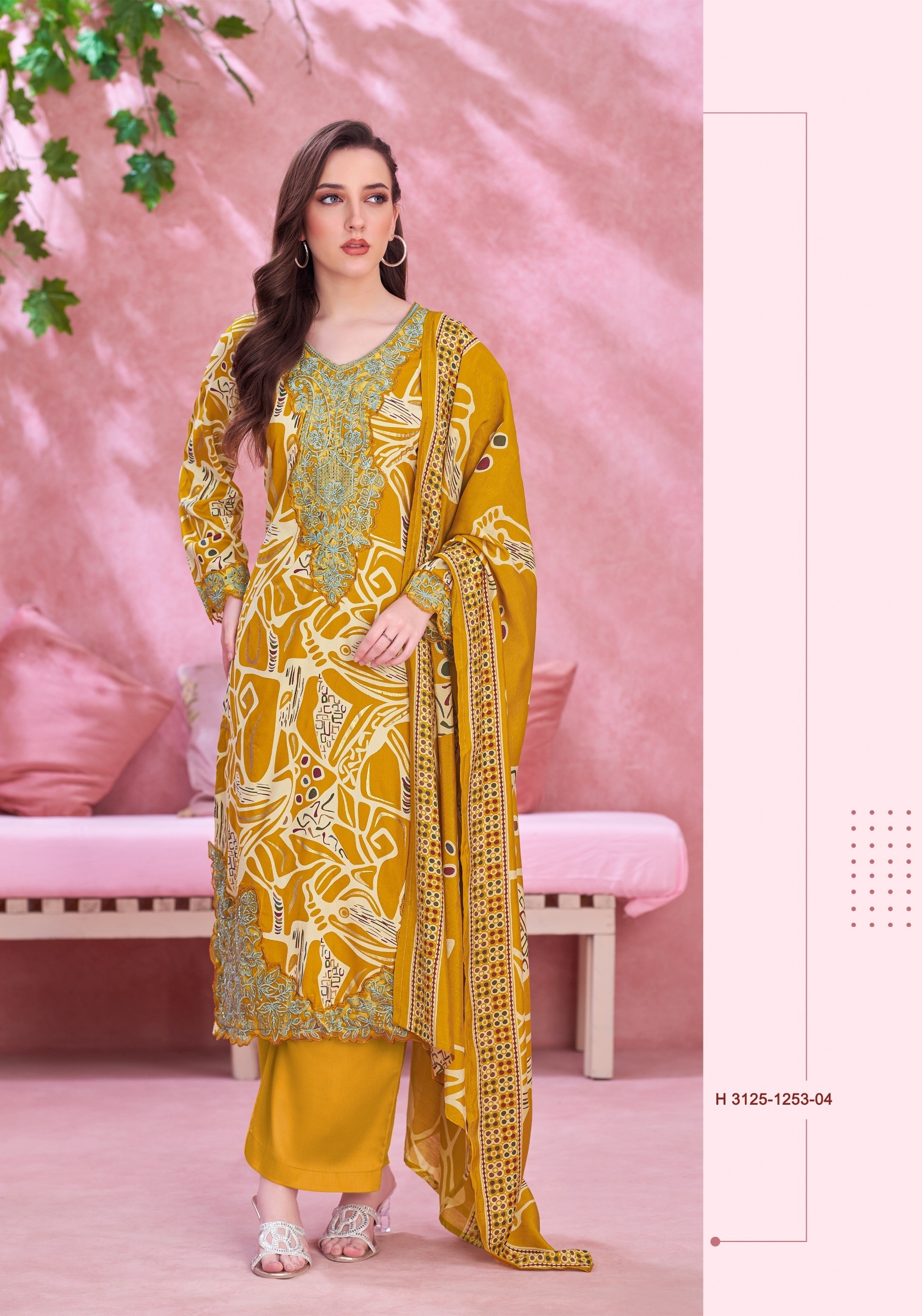 ALOK SUIT | APPLE CUT-4 | Viscose Rayon Foil Print Embroidery Collection