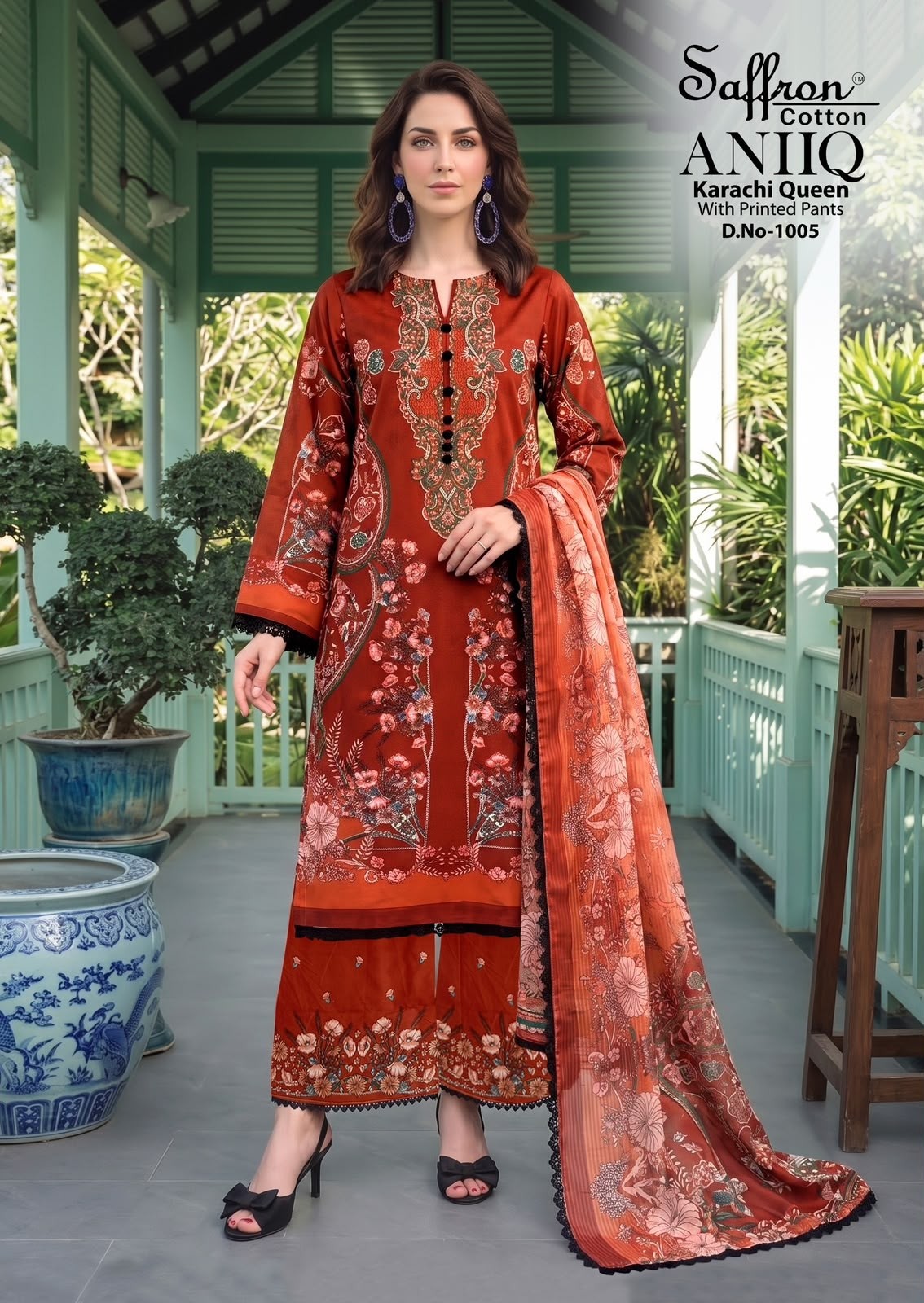 SAFFRON COTTON | ANIQ Printed Bottom | Pure Soft Cotton Digital Print Collection