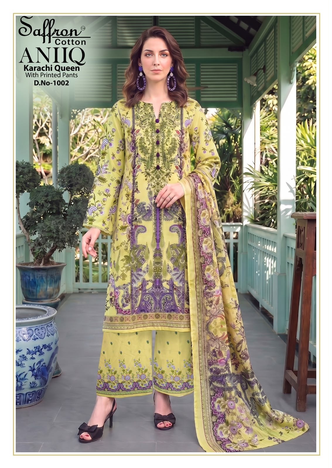 SAFFRON COTTON | ANIQ Printed Bottom | Pure Soft Cotton Digital Print Collection