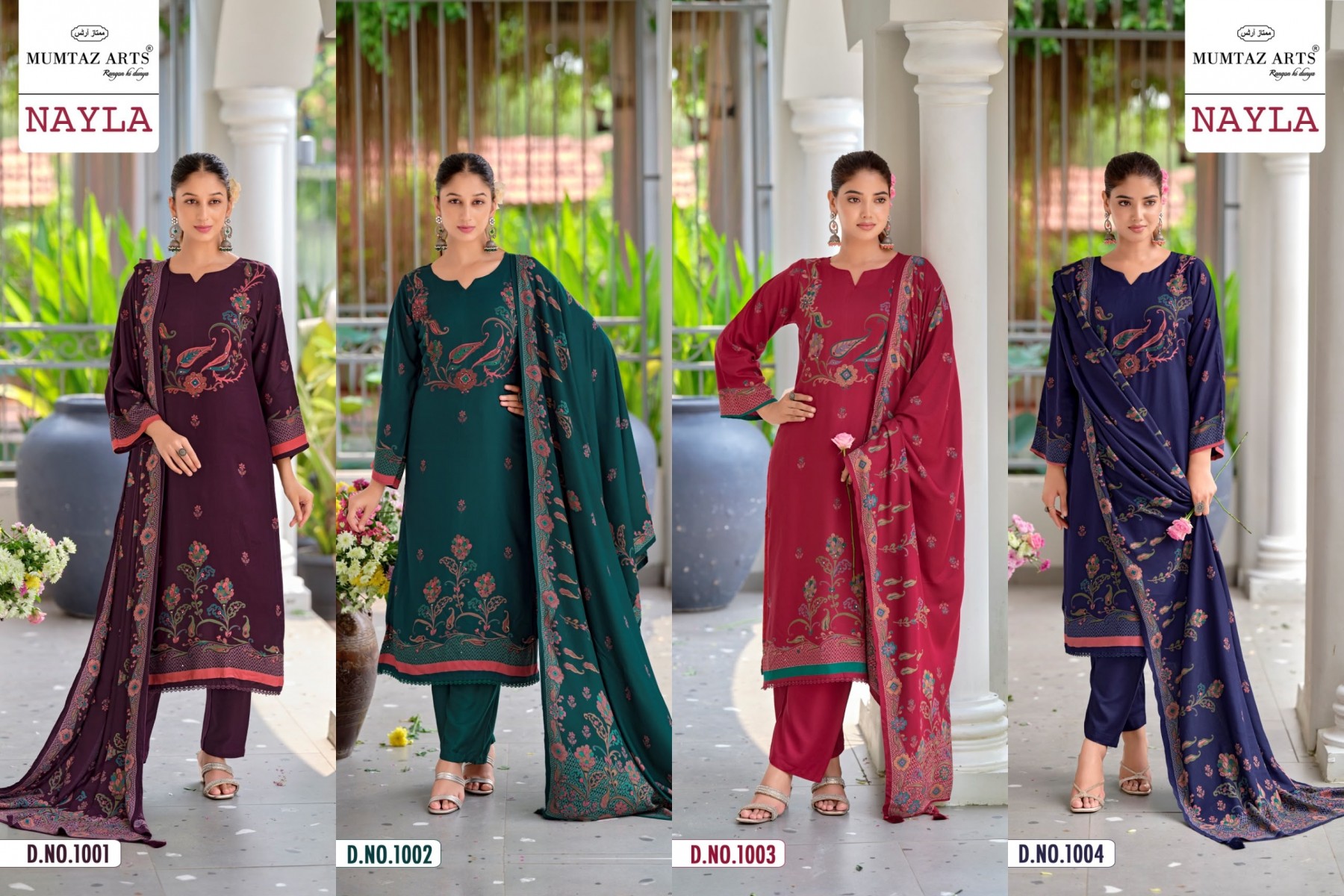 MUMTAZ ARTS | NAYLA | Pure Viscose Pashmina Designer Khatli Work Winter Collection