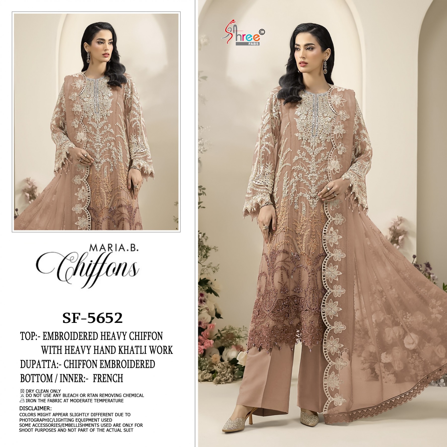 SHREE FABS SURAT | SF-5652 | Heavy Chiffon Embroidery & Hand Khatli Collection