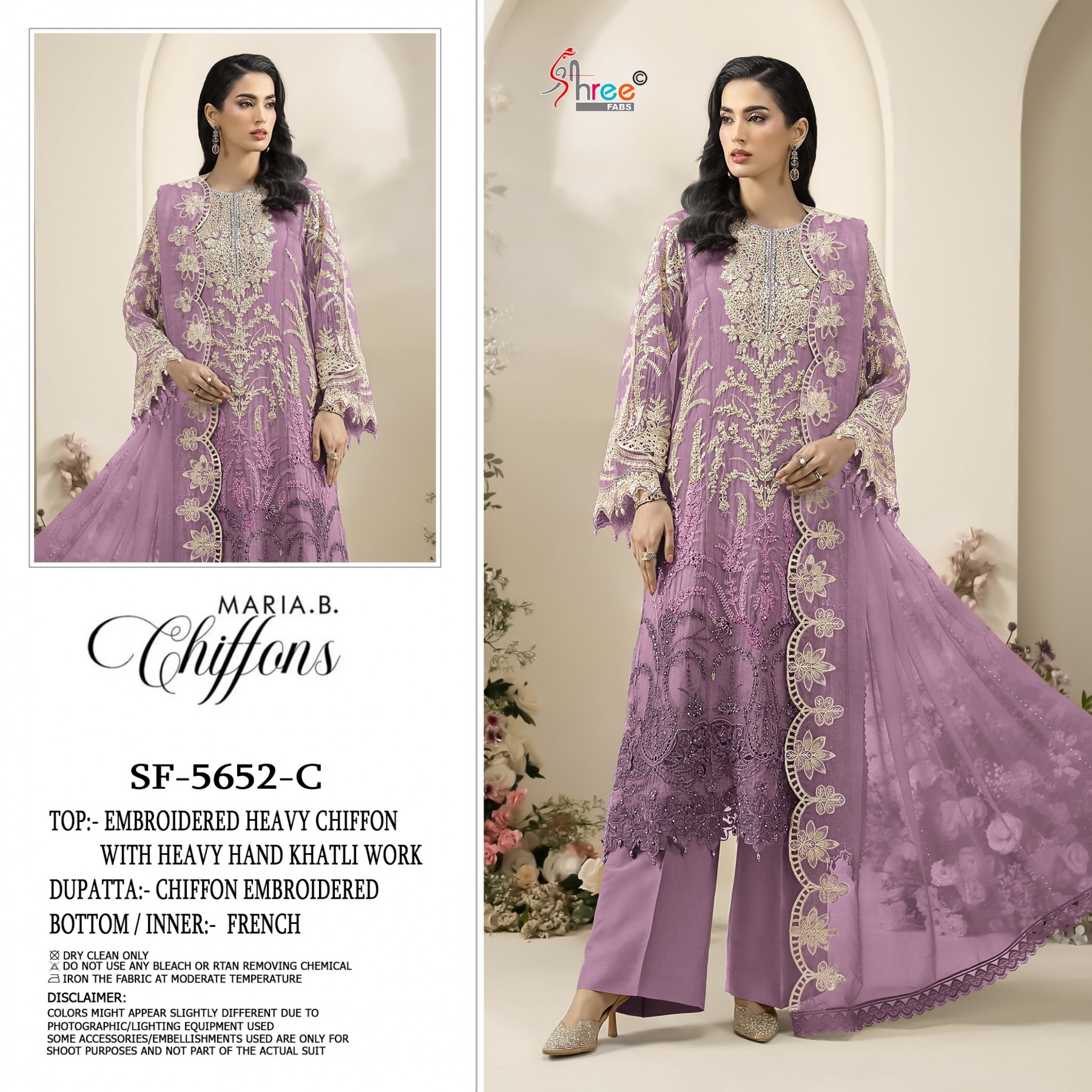 SHREE FABS SURAT | SF-5652 | Heavy Chiffon Embroidery & Hand Khatli Collection