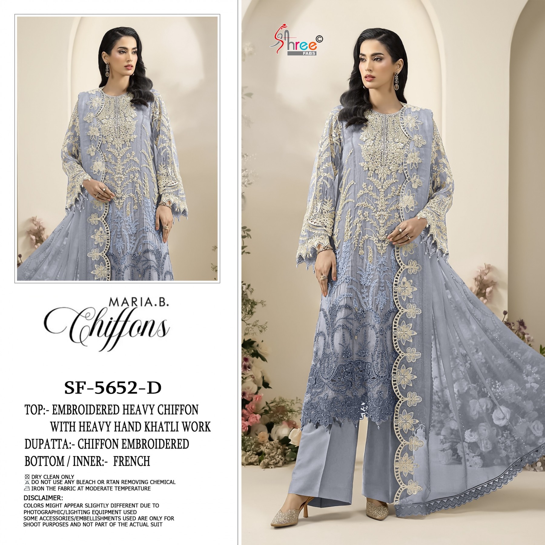 SHREE FABS SURAT | SF-5652 | Heavy Chiffon Embroidery & Hand Khatli Collection