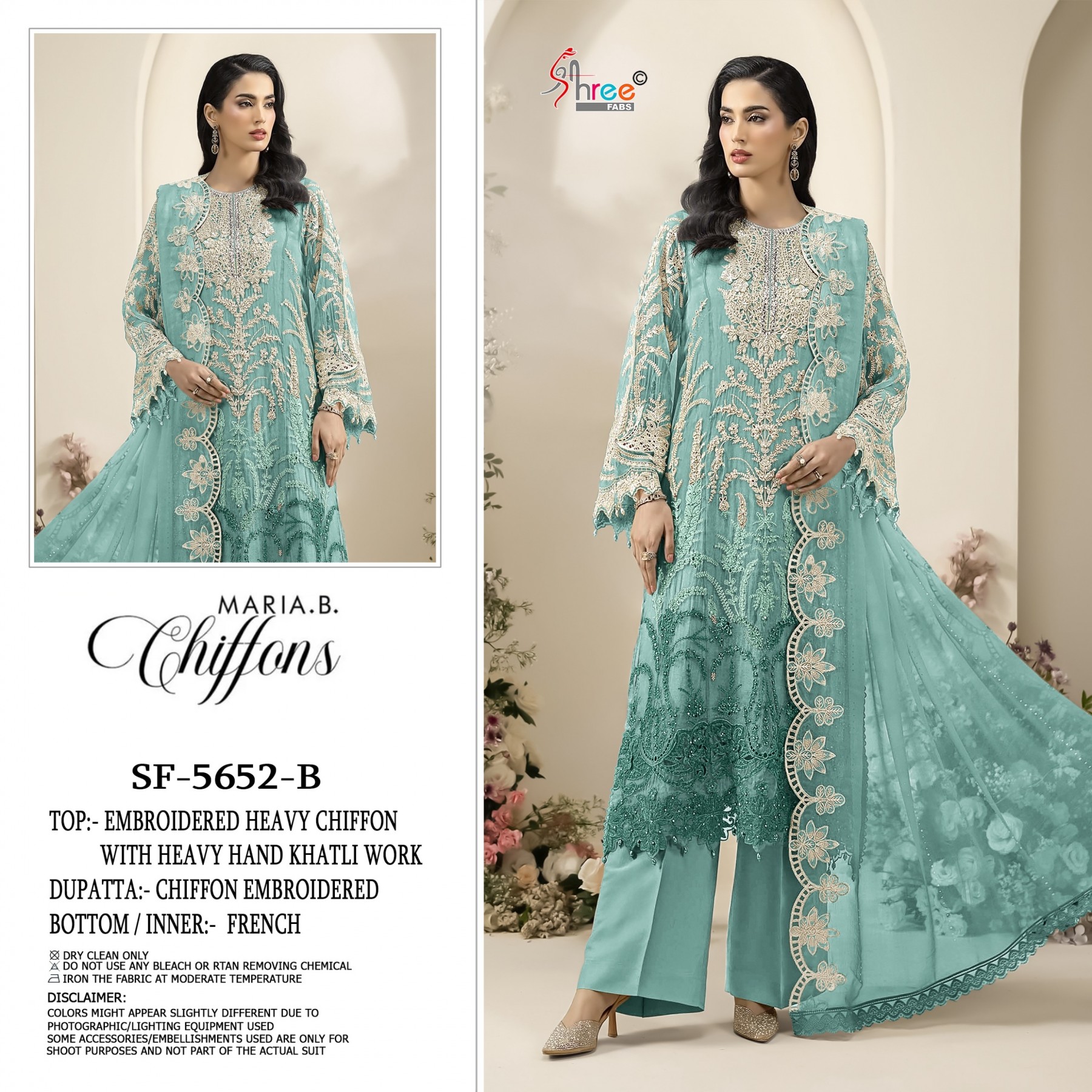 SHREE FABS SURAT | SF-5652 | Heavy Chiffon Embroidery & Hand Khatli Collection