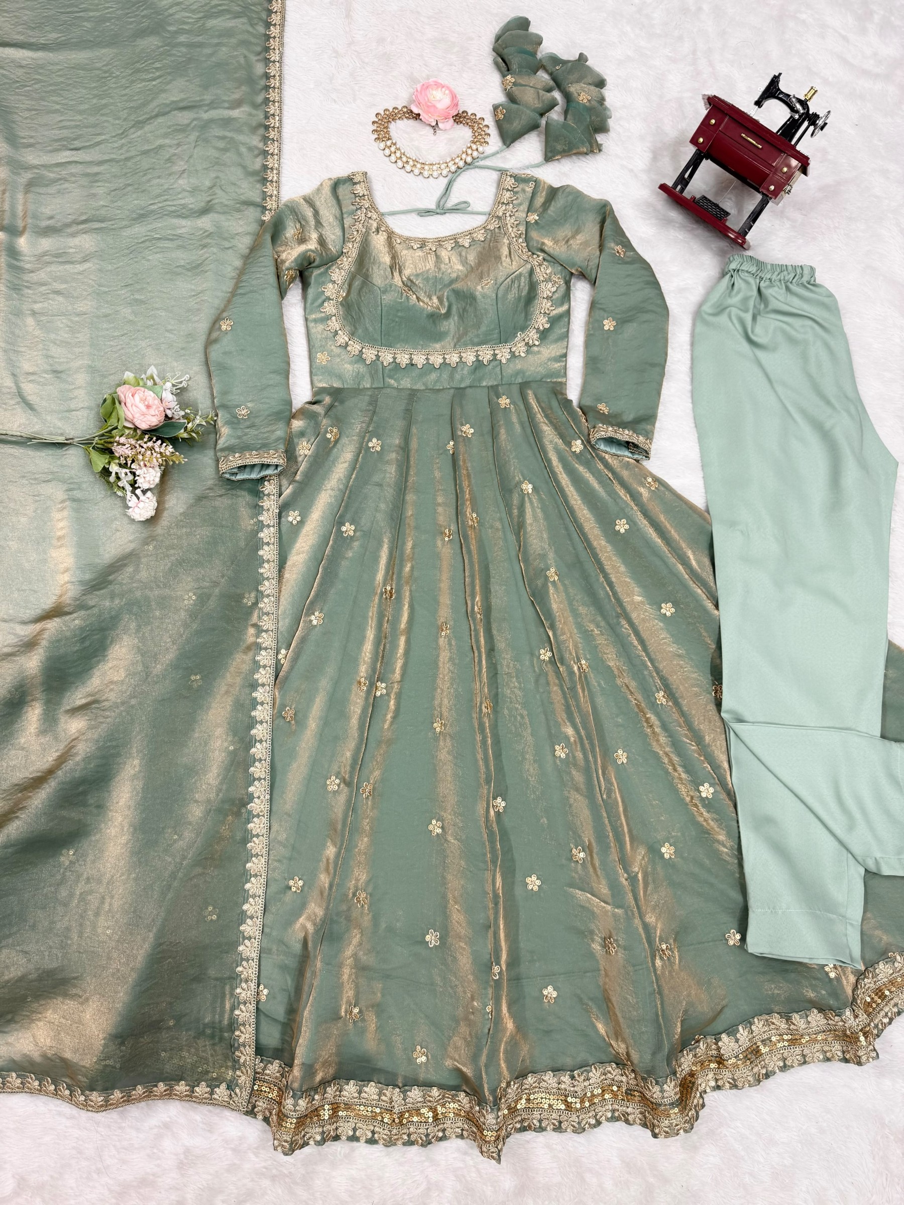 SP-06 | Fandy Silk Cording Sequin Work | Designer Gown Collection