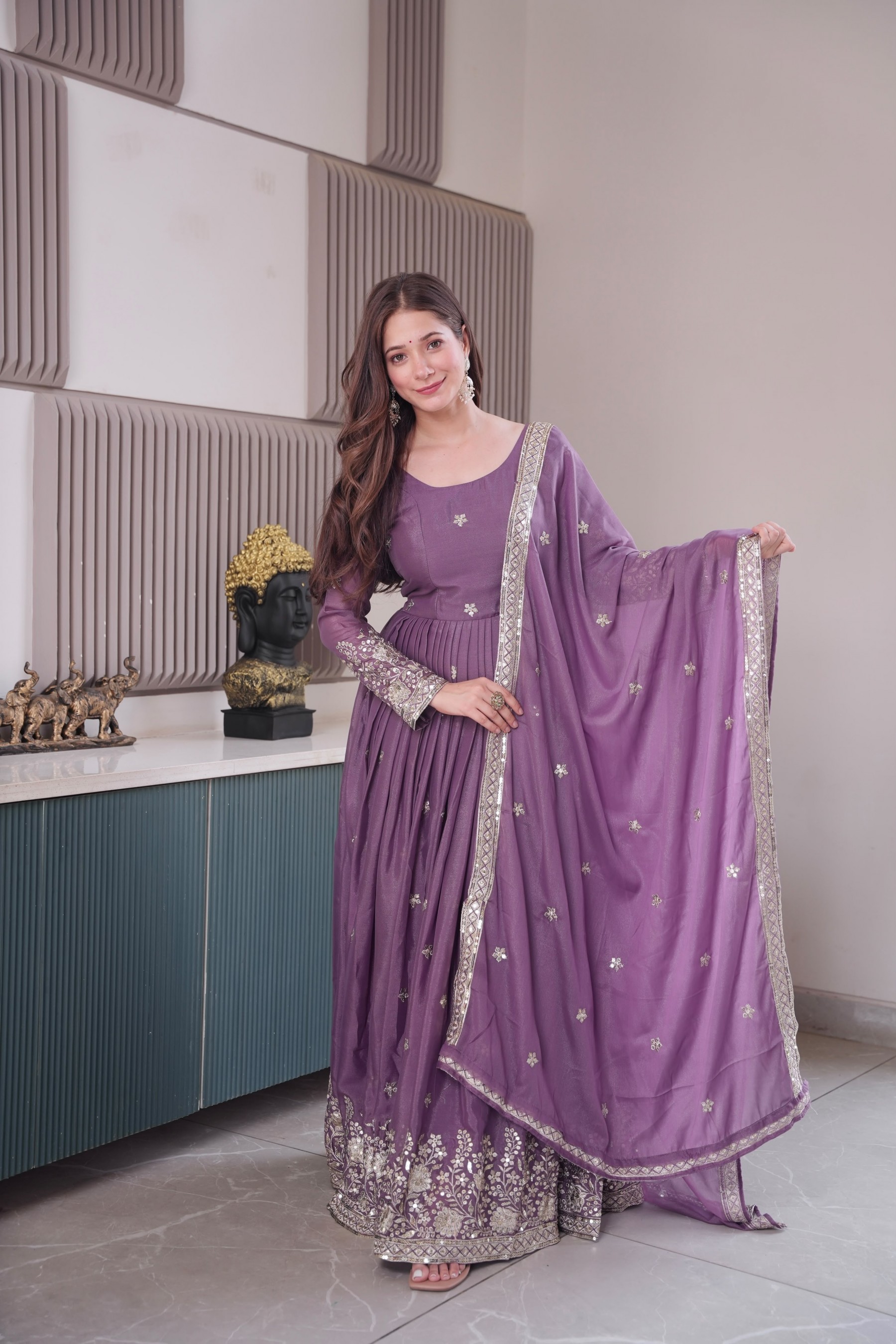SSC-694 | Heavy Diamond Silk Embroidery Sequin Work | Designer Party Wear Collection