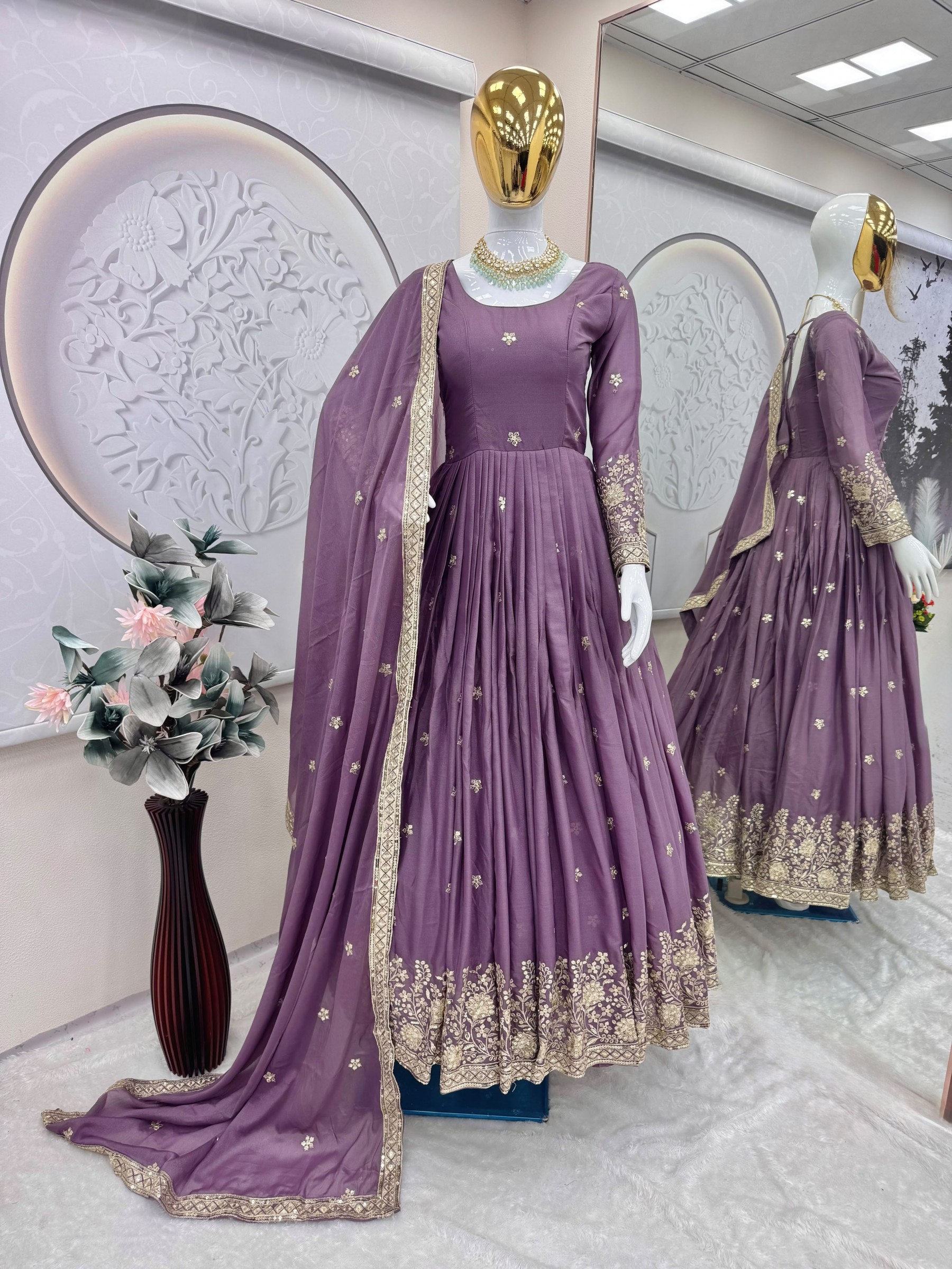 SSC-694 | Heavy Diamond Silk Embroidery Sequin Work | Designer Party Wear Collection