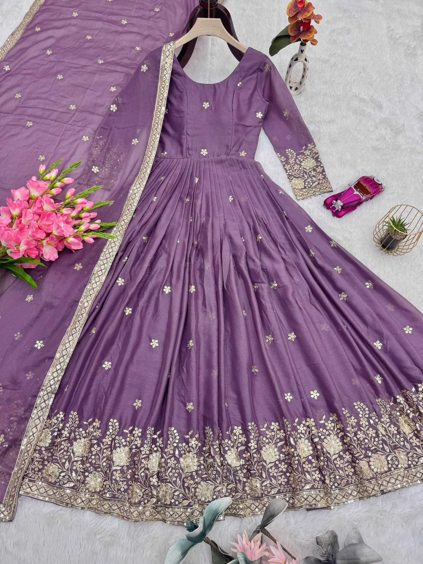 SSC-694 | Heavy Diamond Silk Embroidery Sequin Work | Designer Party Wear Collection