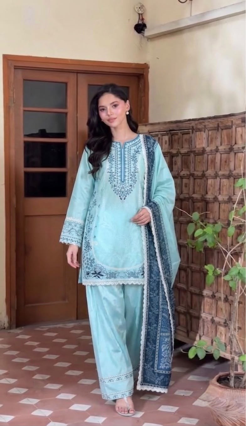 AD233 | Pure Satin Rayon Embroidery Work | Designer Farshi Palazzo Collection