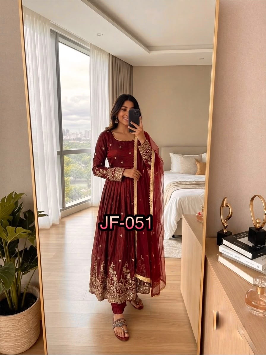 JF - 051 WOMEN ETHNIC WEAR ANARKALI AND NAIRA SUIT 