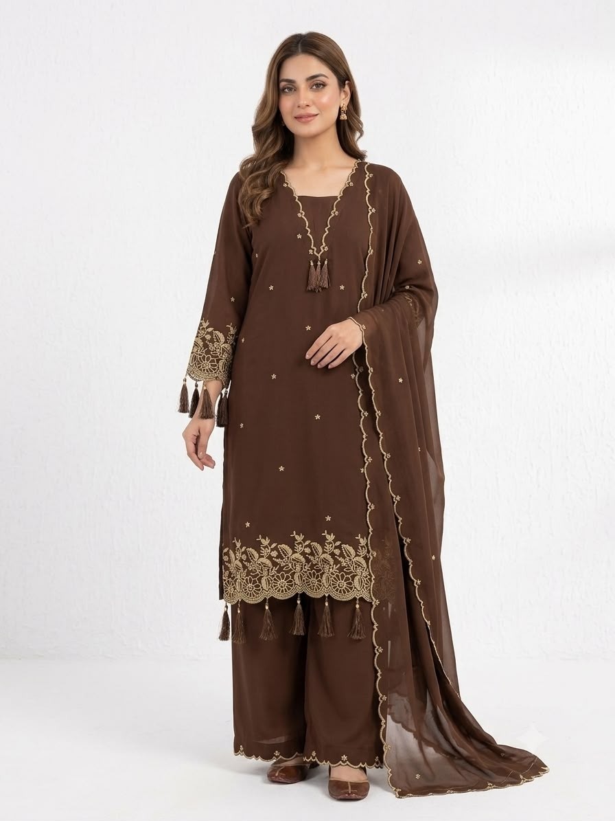 BE - 481 - PURE HEAVY REYON EMBROIDERY WORK BY LATKAN WORK WITH PAKISTANI READYMADE DRESS COLLECTION 